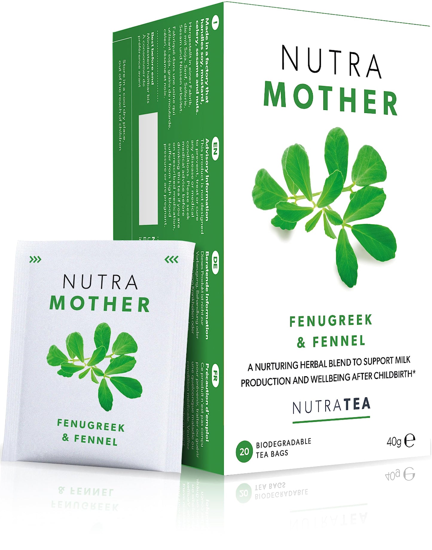 Nutra Tea NUTRAMOTHER - Breastfeeding Herbal Tea - Lactation & Nursing Tea - New Mum Essentials With Fenugreek, Fennel And Raspberry Leaf - 60