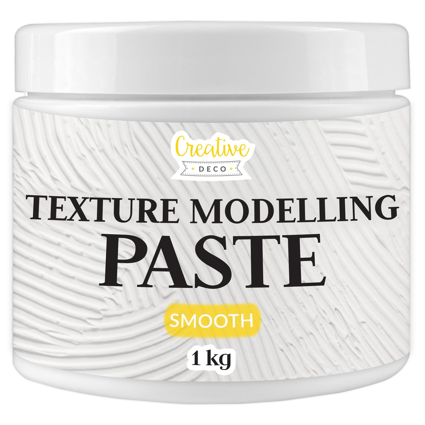 Creative Deco Modelling Paste | 1 kg | White Fine Texture Paste | Acrylic Paint Structural Medium for Art Project, DIY, 3D Effect, Structure, Texture