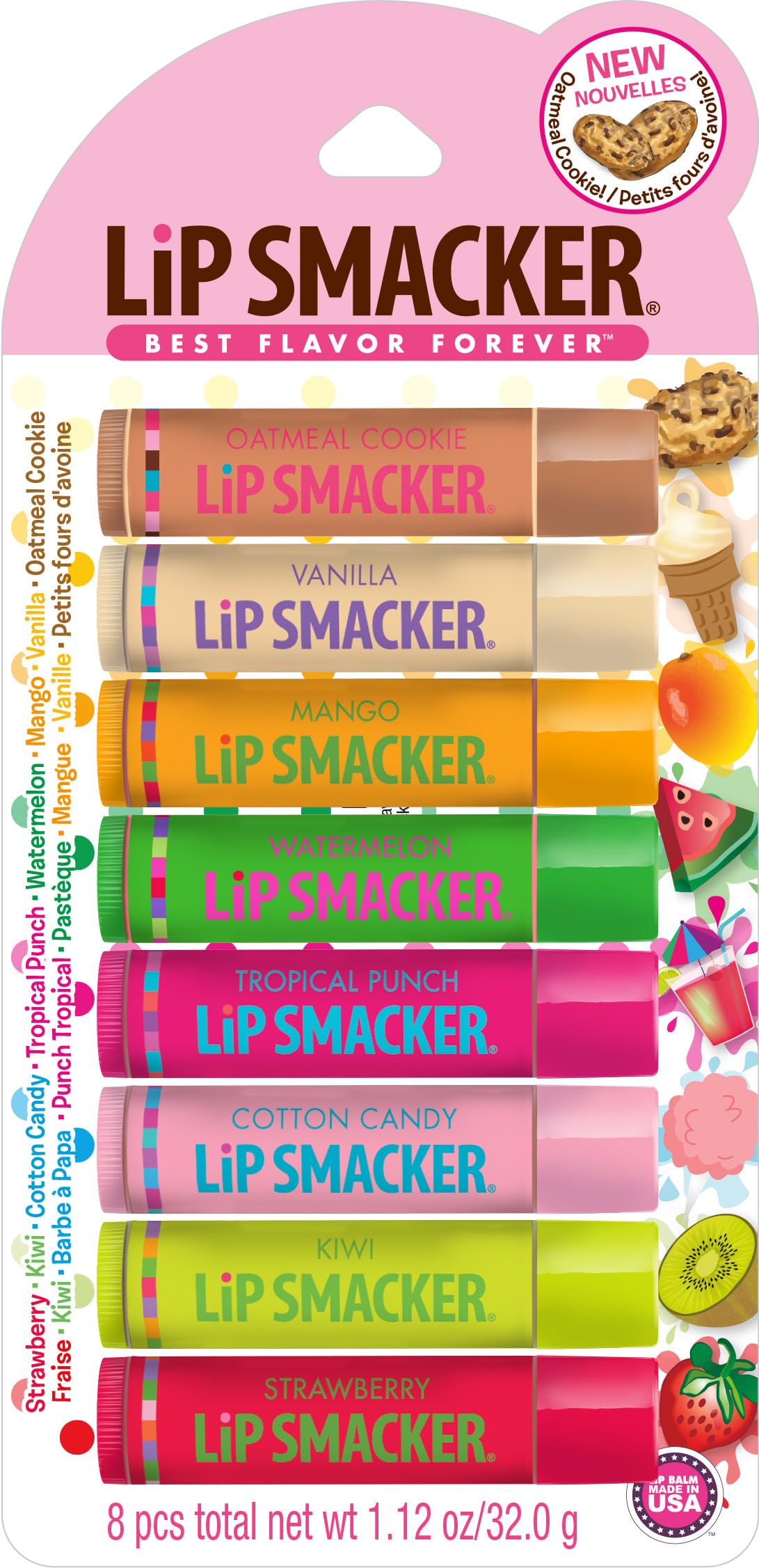 LIP SMACKER - Original Flavors Party Pack Lip Glosses - 8 Pieces (1.12 oz./32 g)