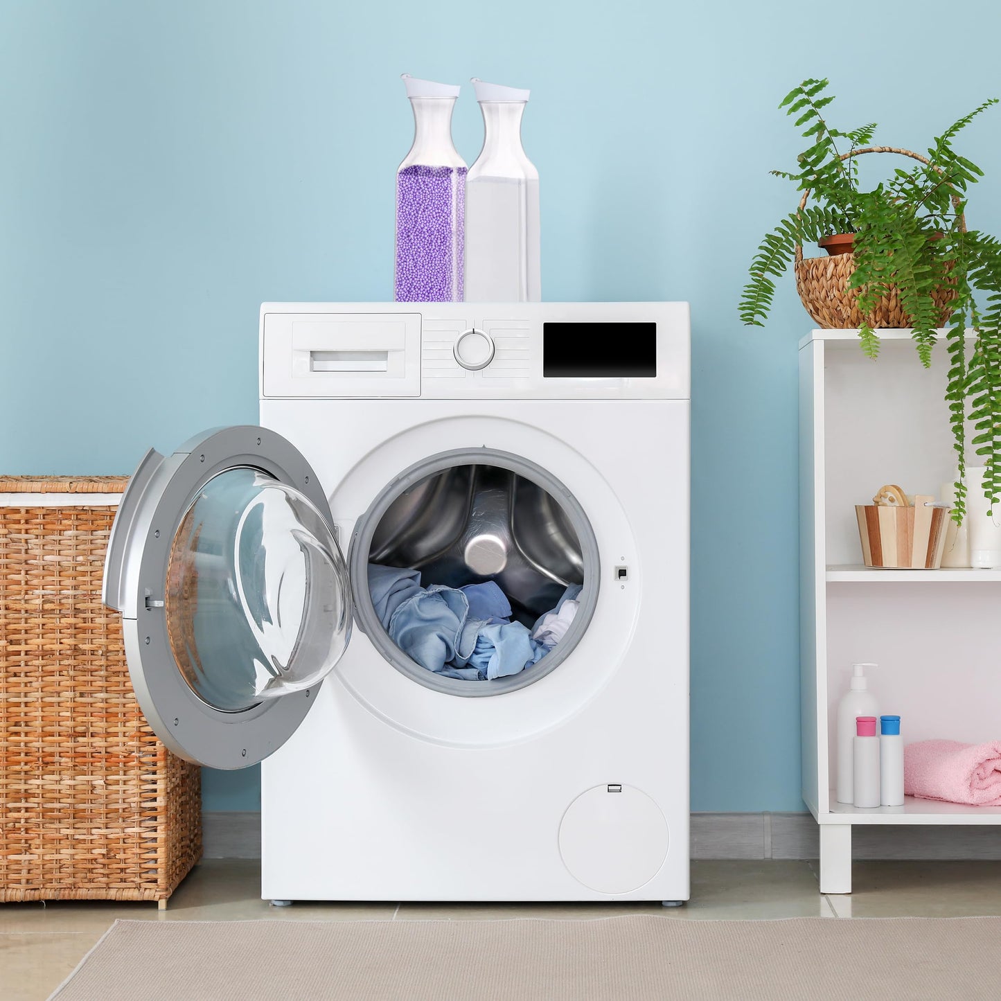 2PCS Washing Powder Storage, 1.5L Detergent Dispenser with 2 Funnel