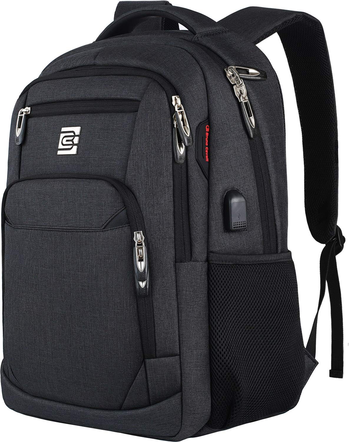 KASIBON Laptop Backpack with USB Charging&Headphone Port,Anti-Theft Business Laptop Backpack with Breathable Padded Shoulder Strap, Water Resistant