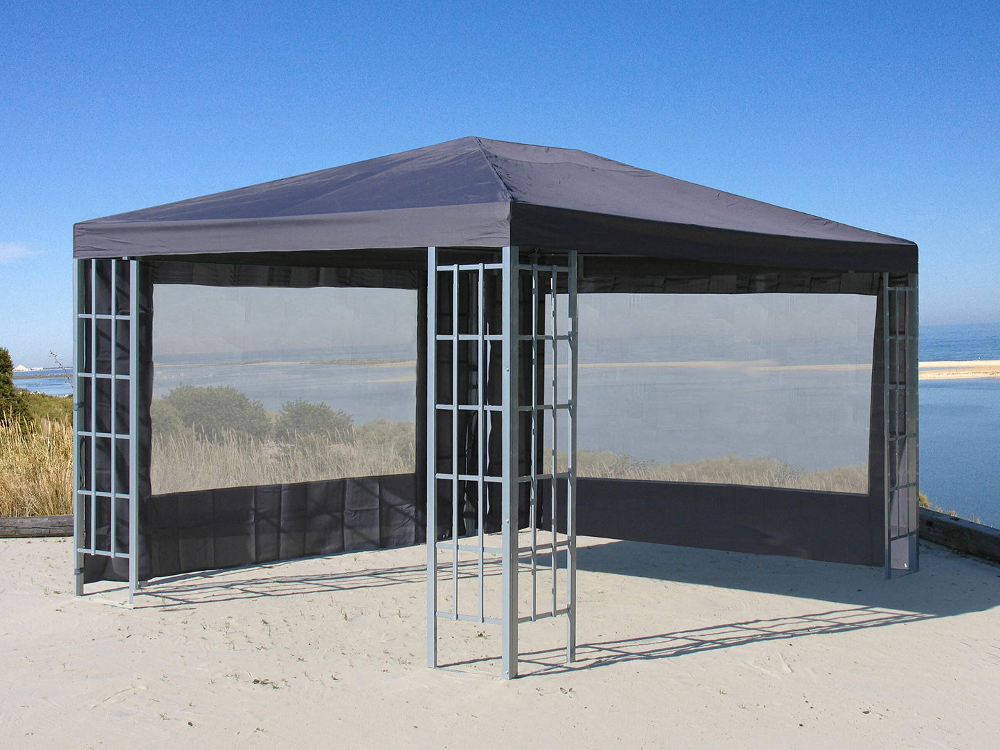 Quick-Star Gazebo Side Panels 3x4m with PE Window Anthracite for Outdoor Events