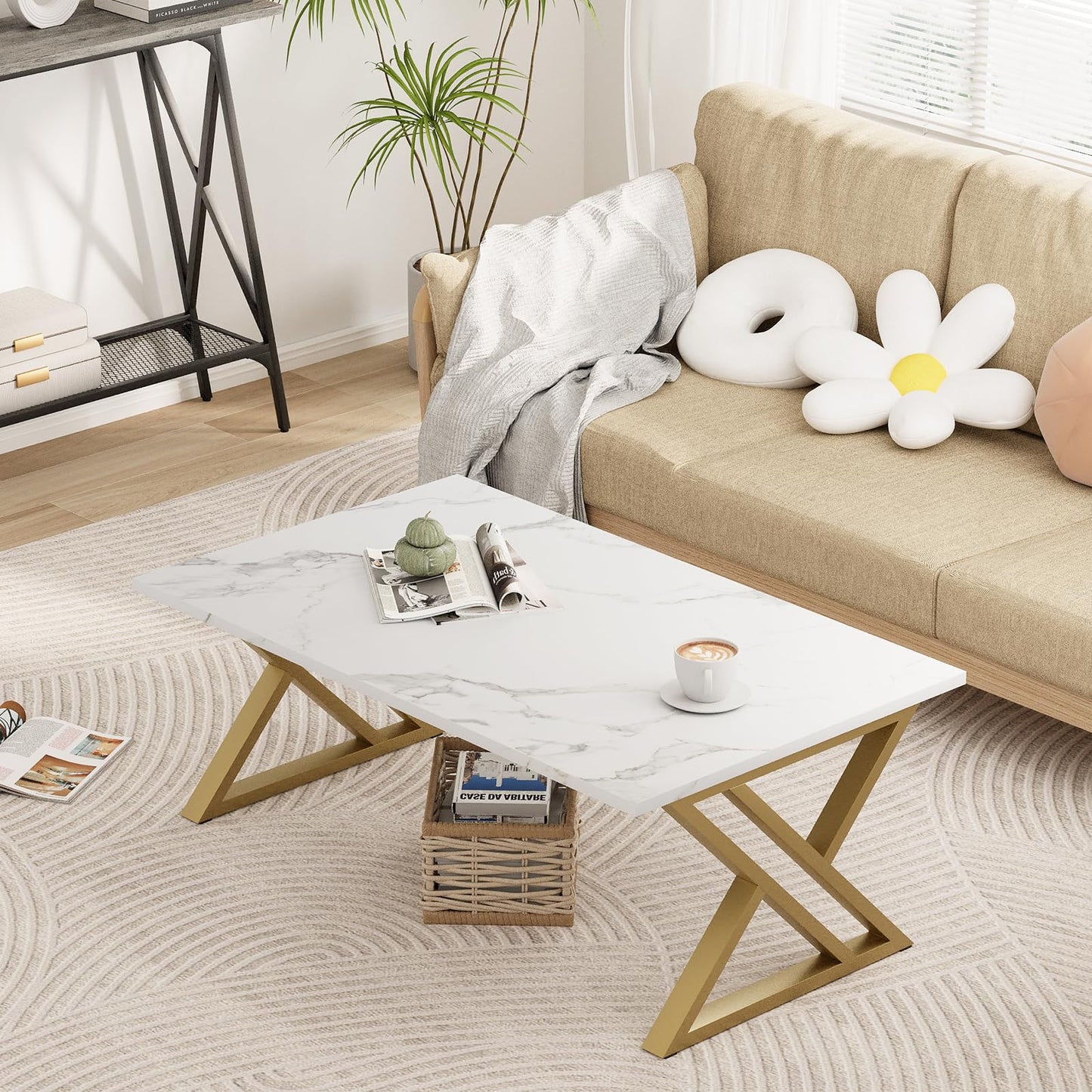 Coffee Tables,living room Table,Center Tea Side with Robust Steel Frame
