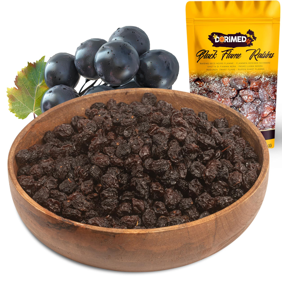 Dried Raisins 1 kg | Black Raisin Pack of 2.2 Lbs | Dehydrated or Dried Grapes | No Seeds and No Sugar | Ideal to Combine with Chocolate or as an
