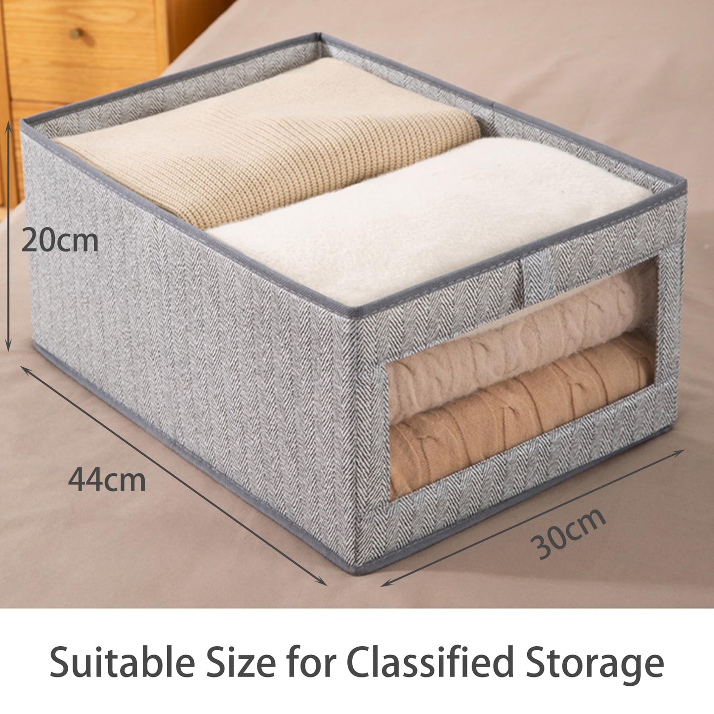 Goesort Set of 3 Clothes Storage Boxes, Wardrobe Storage Organiser Fabric Clothes Organiser