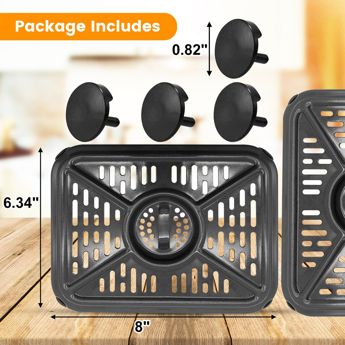 GCQ Air Fryer Grill Pan for Ninja Foodi AF500UK 10.4L 7 in 1 AF400UK 9.5L 6 in1 DualZone 2 Drawers Air Fryer, Replacement Air Fryer Crisper Plate