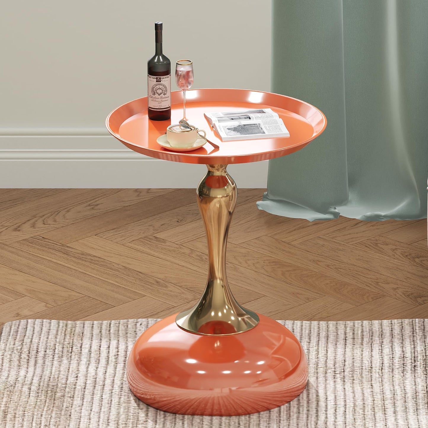 wangbochuan Stylish Hourglass Side Table - Contemporary Design for Living Rooms, Cafes, Dining Areas, Bedrooms, and Outdoor Spaces