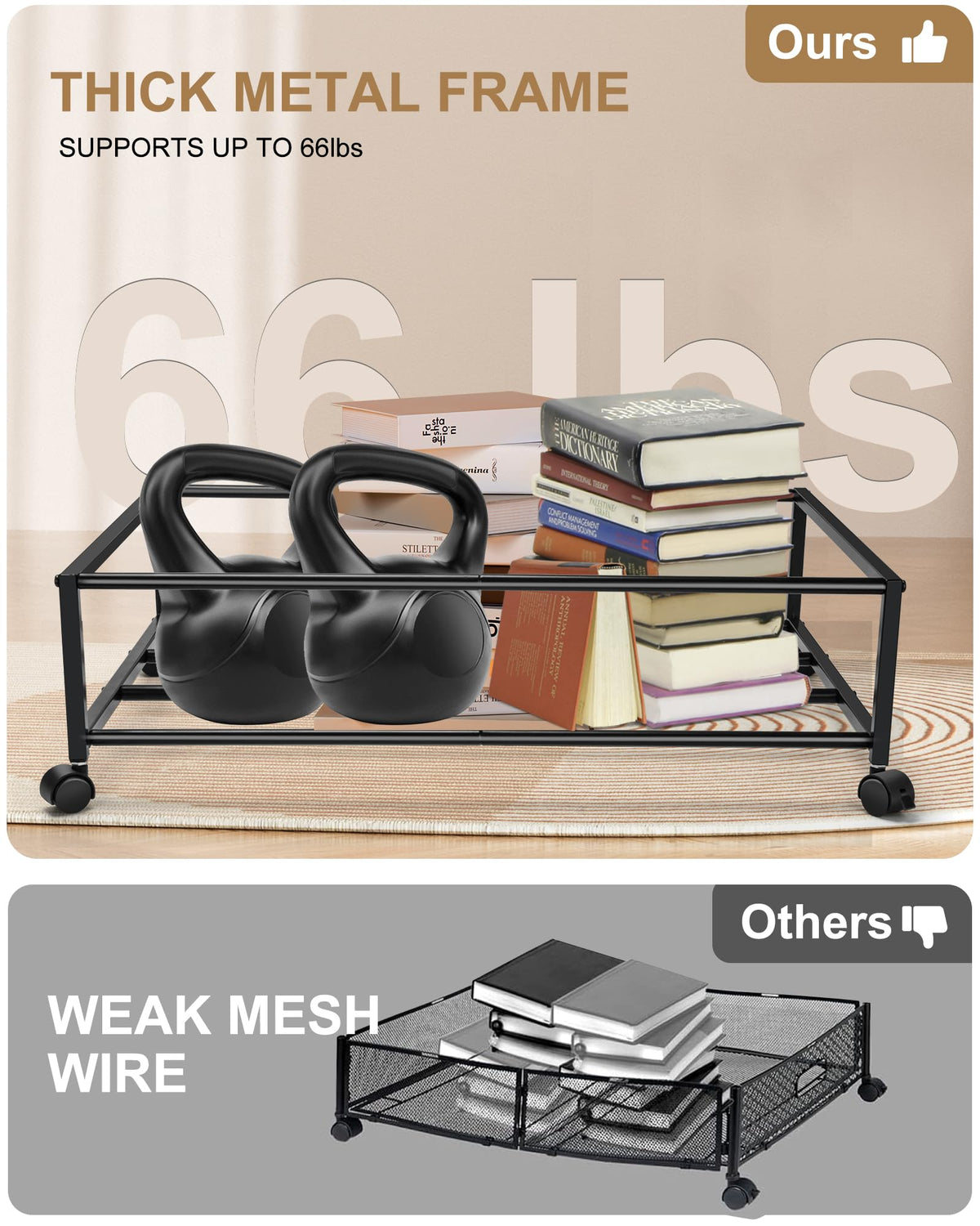 JEPEErbz Under Bed Storage with Wheels and Lid, Rolling Under Bed Drawers for Clothes, Shoes, Blankets, Toys (Black)