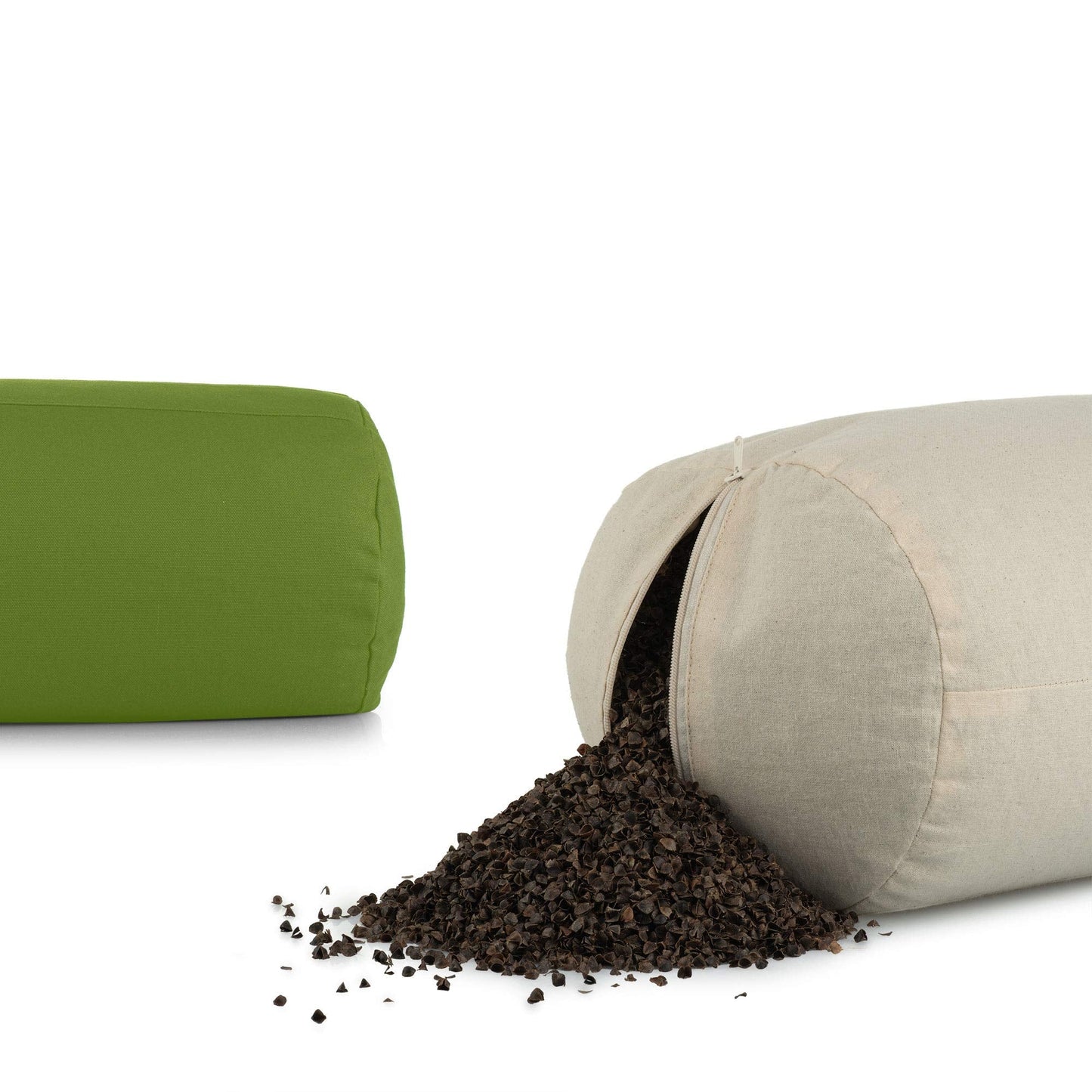 Basaho Yoga Bolster | Organic Cotton | Buckwheat Hulls | Removable Washable Cover (Tibetan Maroon)