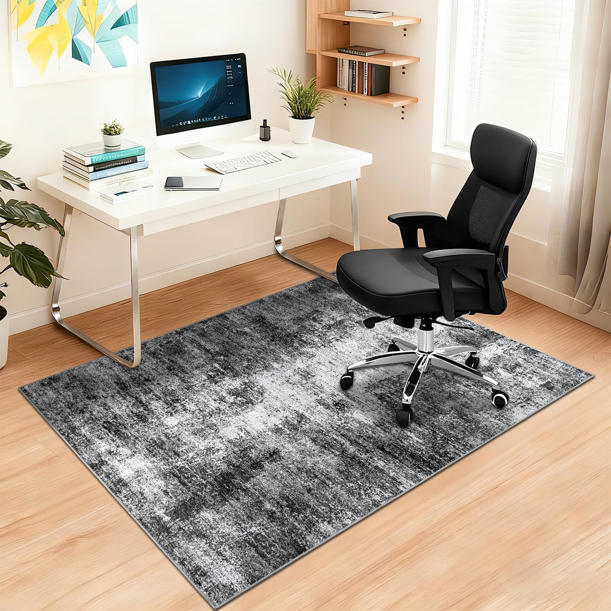 Capslpad Office Chair Mats for Hardwood Floor 120x150cm Non-Slip Modern Abstract Home Multi Purpose Chair Mat Low Pile Floor Protectors Computer