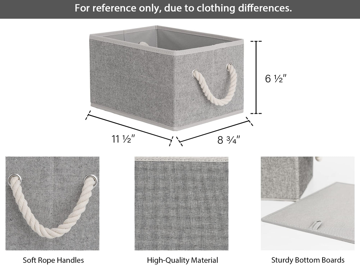 StorageWorks Storage Baskets for Shelves, Foldable Storage Boxes with Soft Handles, Fabric Organiser Boxes for Wardrobe