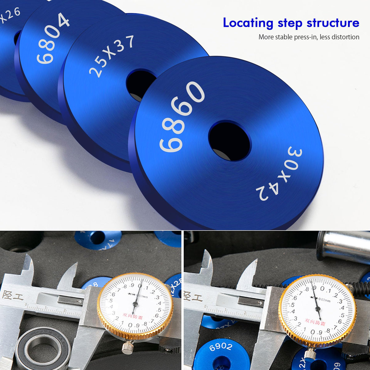 Bicycle Inner Bearing Press Set, Cycle Press Set, Hub Assembly Tool, Hub Bearing Inner Bearing Installation Tool (Blue)