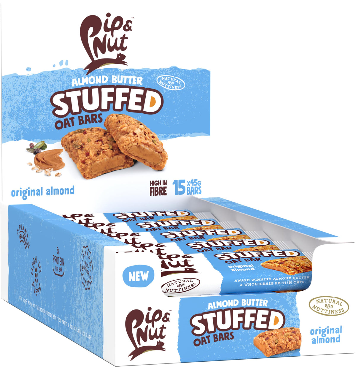 Pip & Nut Almond Butter Stuffed Original Oat Bar 15 x 45g