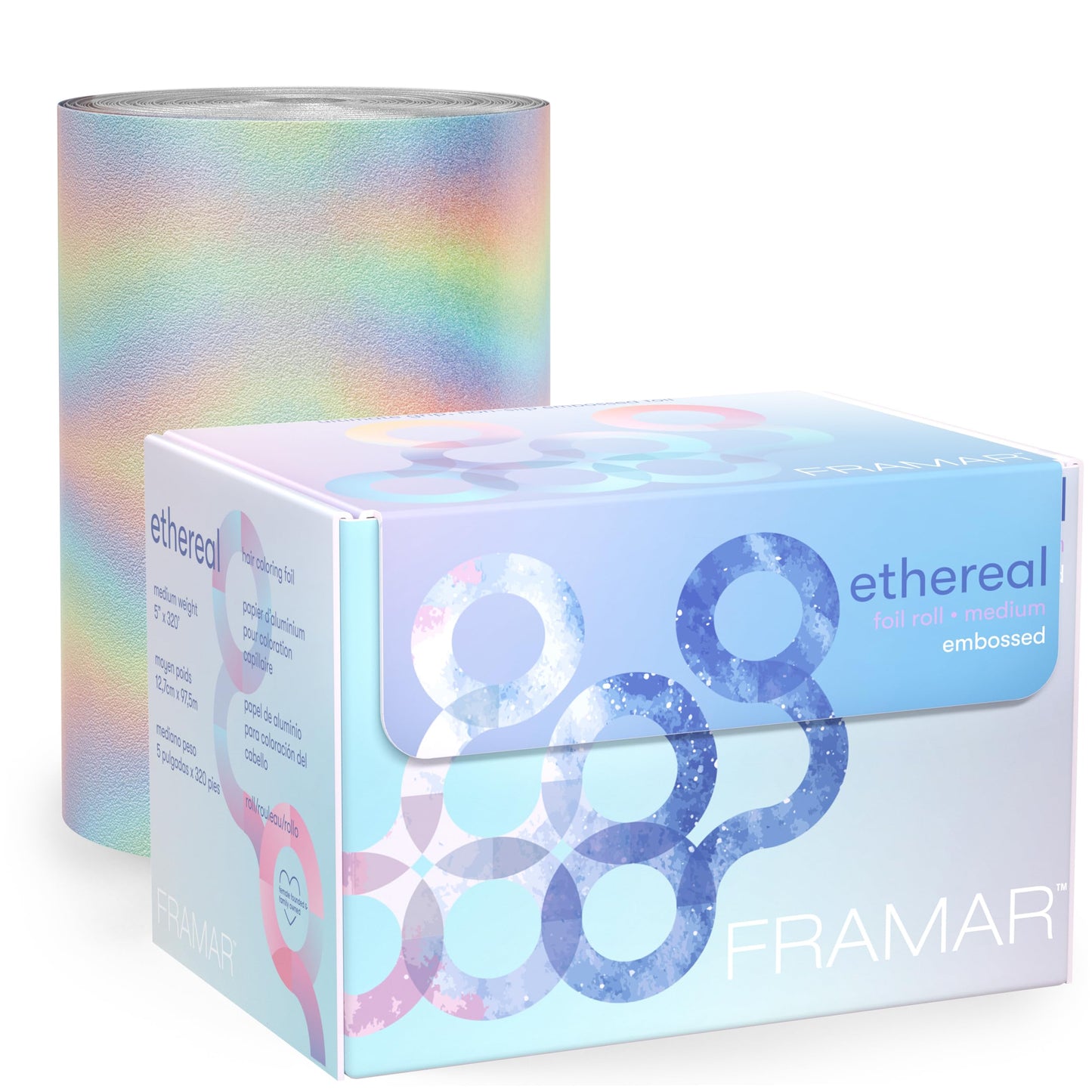 Framar Ethereal Embossed Roll Hair Foil, Hair Foils for Highlighting, Foils for Highlights, Hairdressing Foil for Hair Highlights, Highlighting Foil,