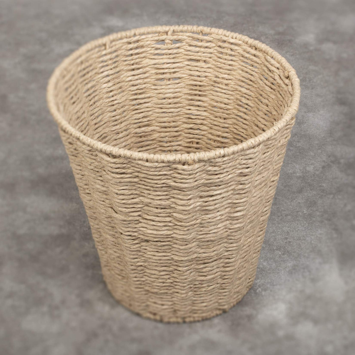 woodluv Round Waste Paper Basket Bin - Rubbish Bin for Bedroom, Bathroom, Offices or Home