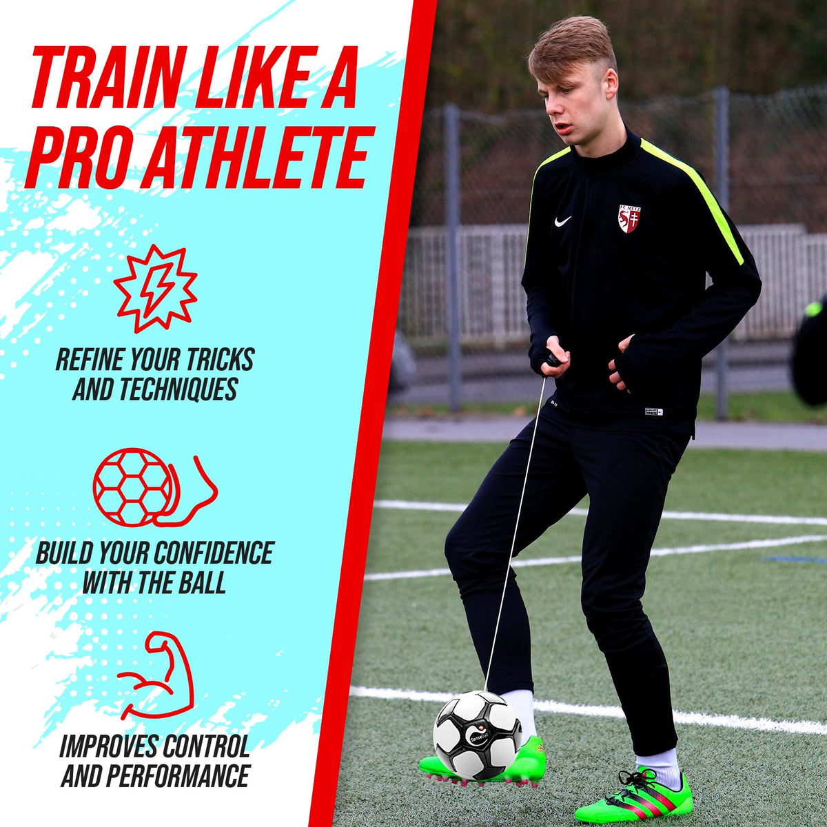 SenseBall Smart Football - Training Equipment for Kids and Adults - Trainer App with Exercises & Routines - Football Presents