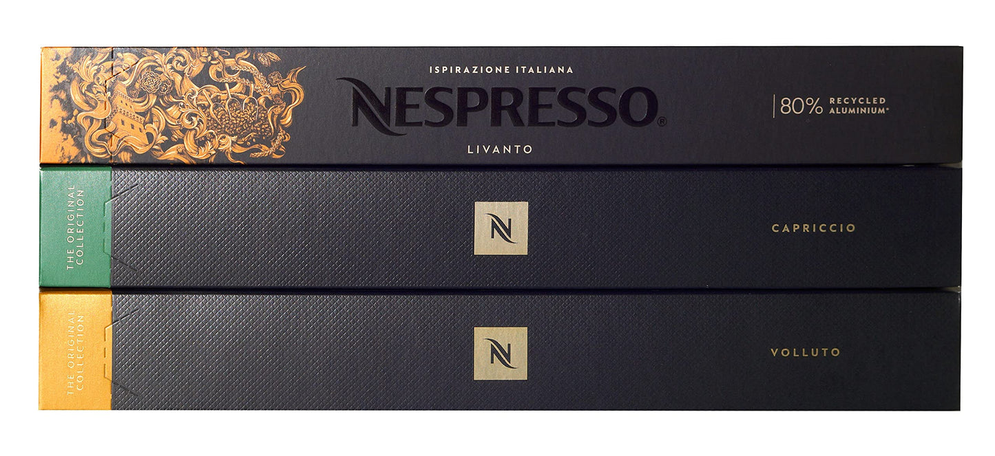 Nespresso Trio Pack 30 Capsules/Pods(Livanto Volluto Capriccio)