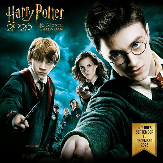 HARRY POTTER (One Sheets) 2026 Square Wall Calendar – Official 16-Month Calendar with Poster-Style Artwork – Potterheads & Movie Memorabilia Fans