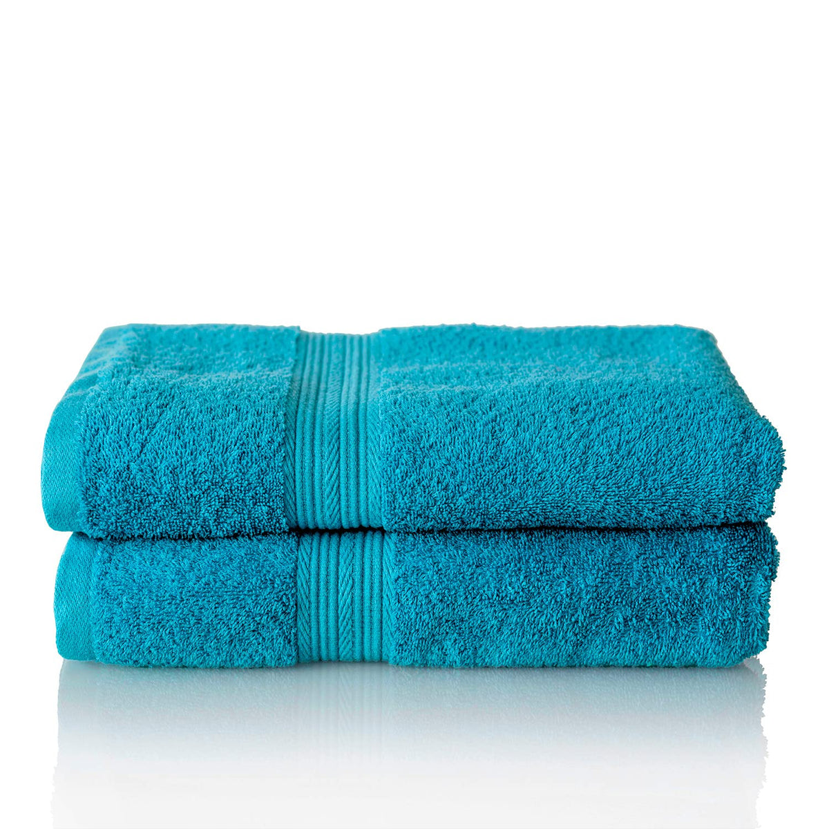 Glart Premium Set of Terry Hand Towels, Range of Terry Towels in 6 Colours and 5 Sizes, Colour: Turquoise, 2X Bath Towels 70 X 140 cm