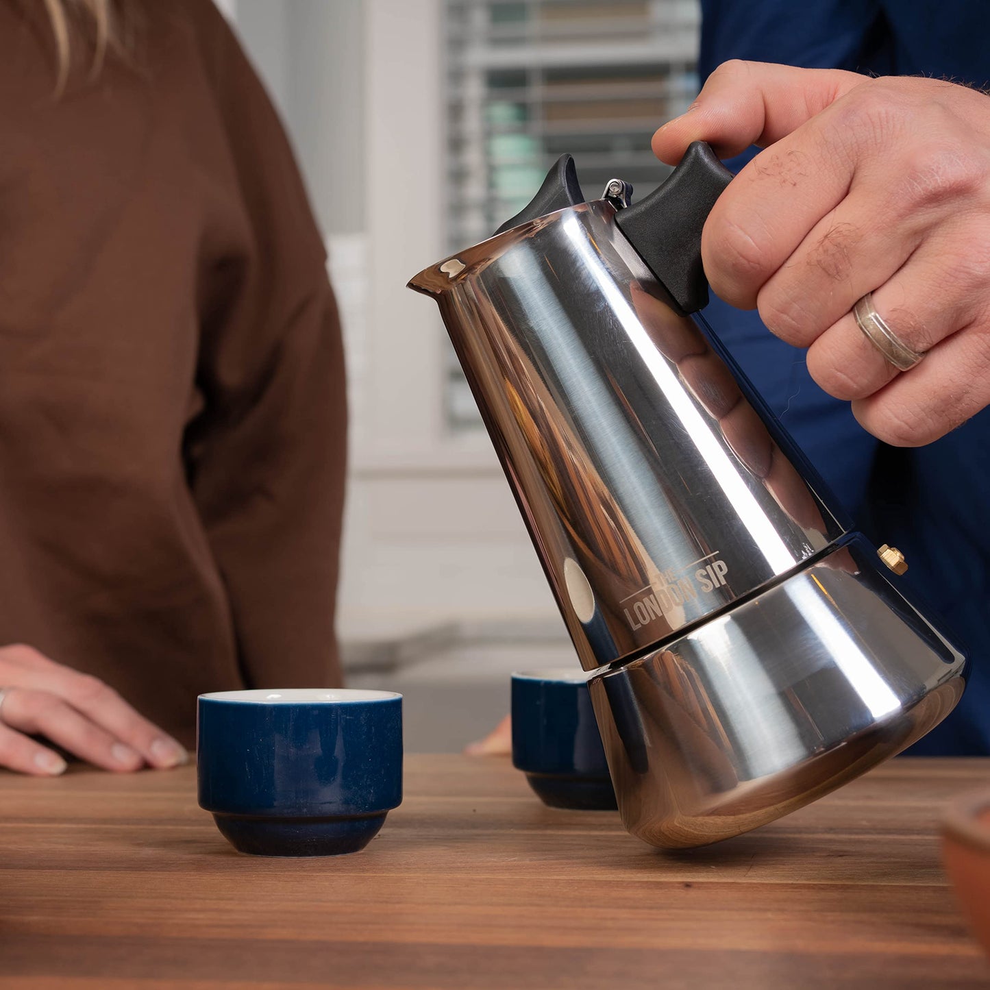 The London Sip Stainless Steel Induction Stovetop Espresso Maker - Make Cafe Quality Italian Style Coffee at Home with This Premium Moka Pot in Modern