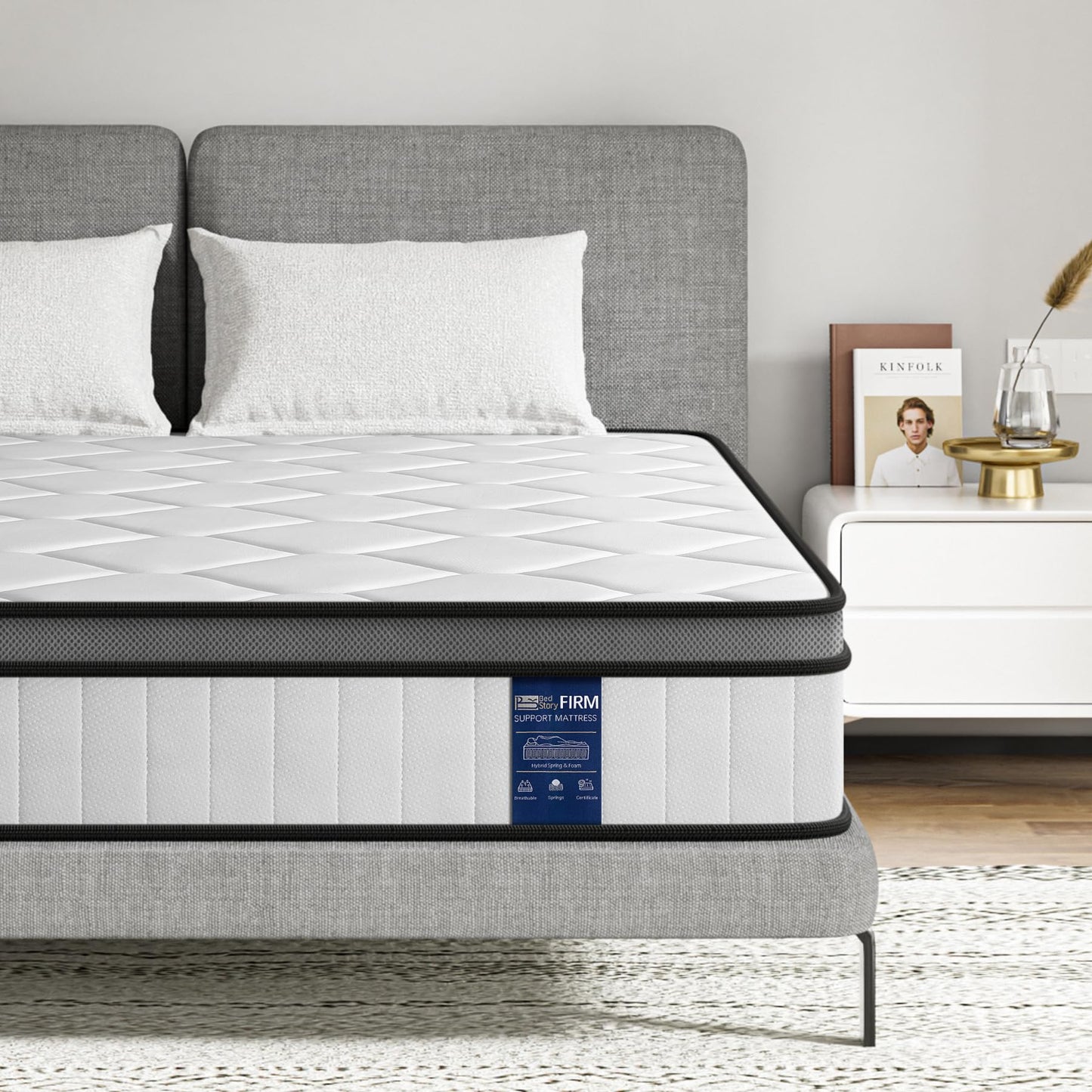 BedStory Single Mattress, 8.7 Inch Pocket Sprung Mattress for Pressure Relief & Comfort Sleep, Medium Firm - 90x190x22CM