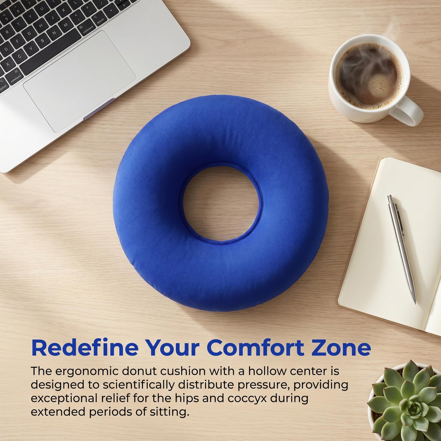 SZXMDKH Donut Cushion Seat, Portable Inflatable Ring Cushion for Hemorrhoid, Tailbone, Coccyx Pain Relief - Air Pump Included (Blue)