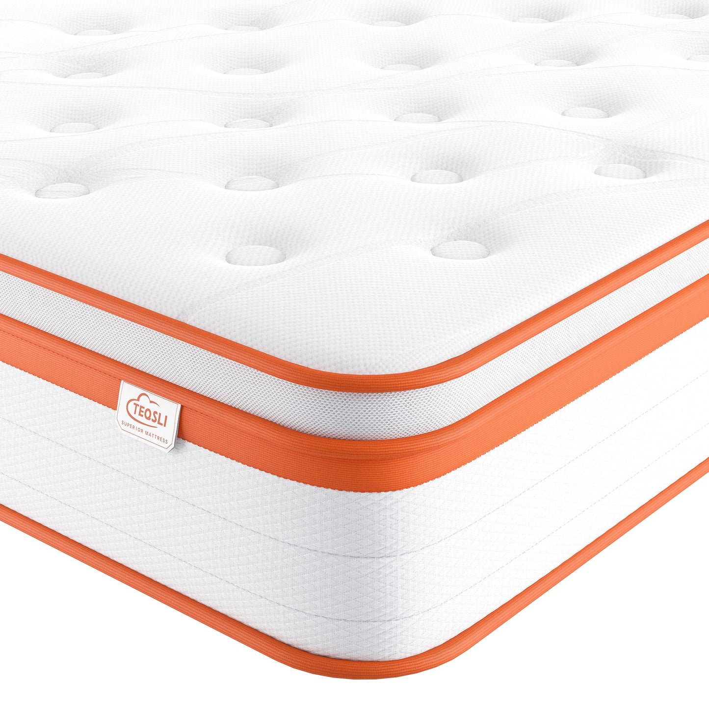 TeQsli Single Mattress 3FT, 10 Inch Memory Foam 7 Zone Support Single Mattress Pocket Sprungs Wave Memory Foam Hybrid