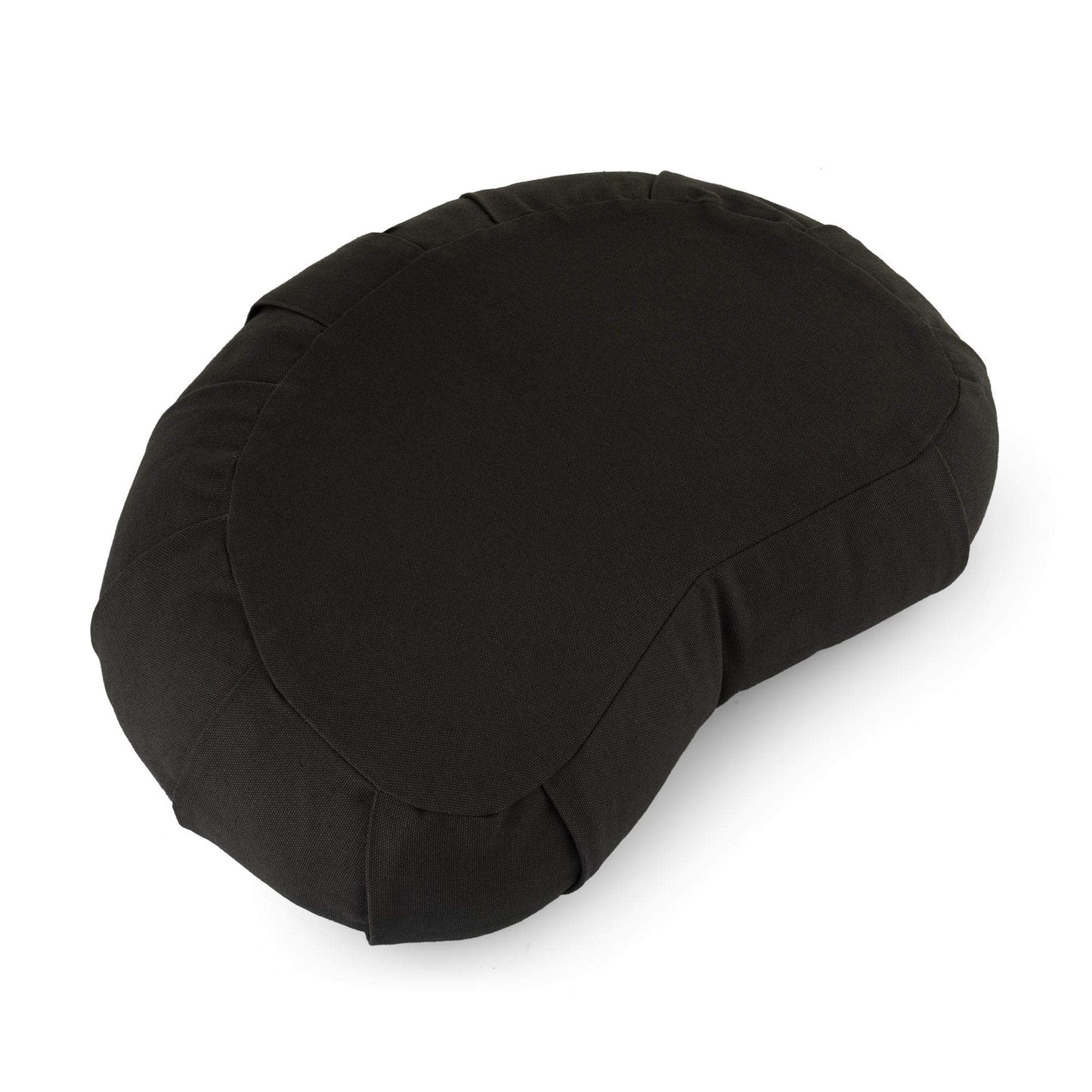 basaho CRESCENT Zafu Meditation Cushion | Organic Cotton | Buckwheat Hulls | Removable Washable Cover (Zen Black)