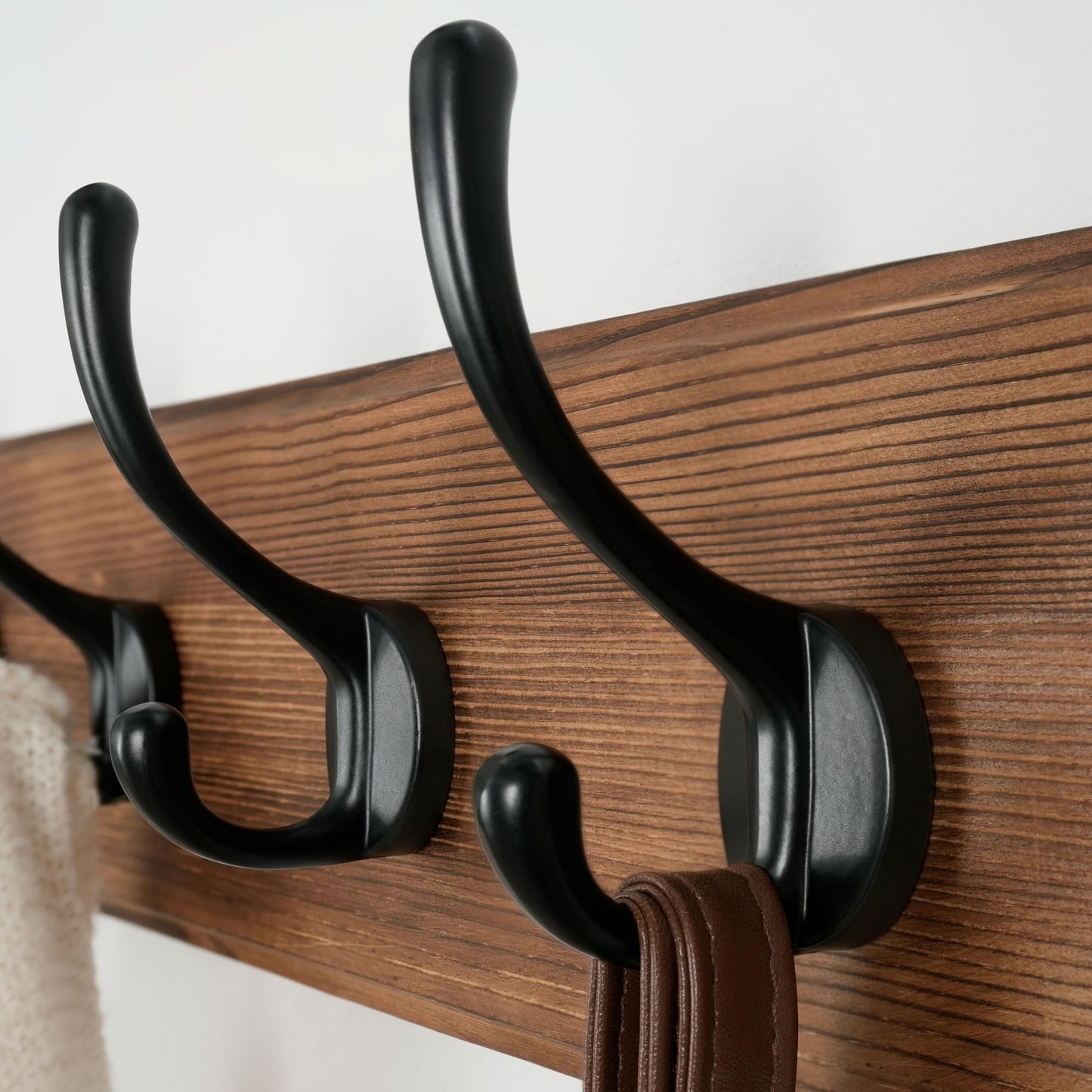 Dseap Coat Rack Wall: Patented, Heavy-Duty, 5-Double-Hooks Wooden Wall Mounted Coat Rack Coat Hanger Hook Rail for Winter Coats Hat Jacket Clothing