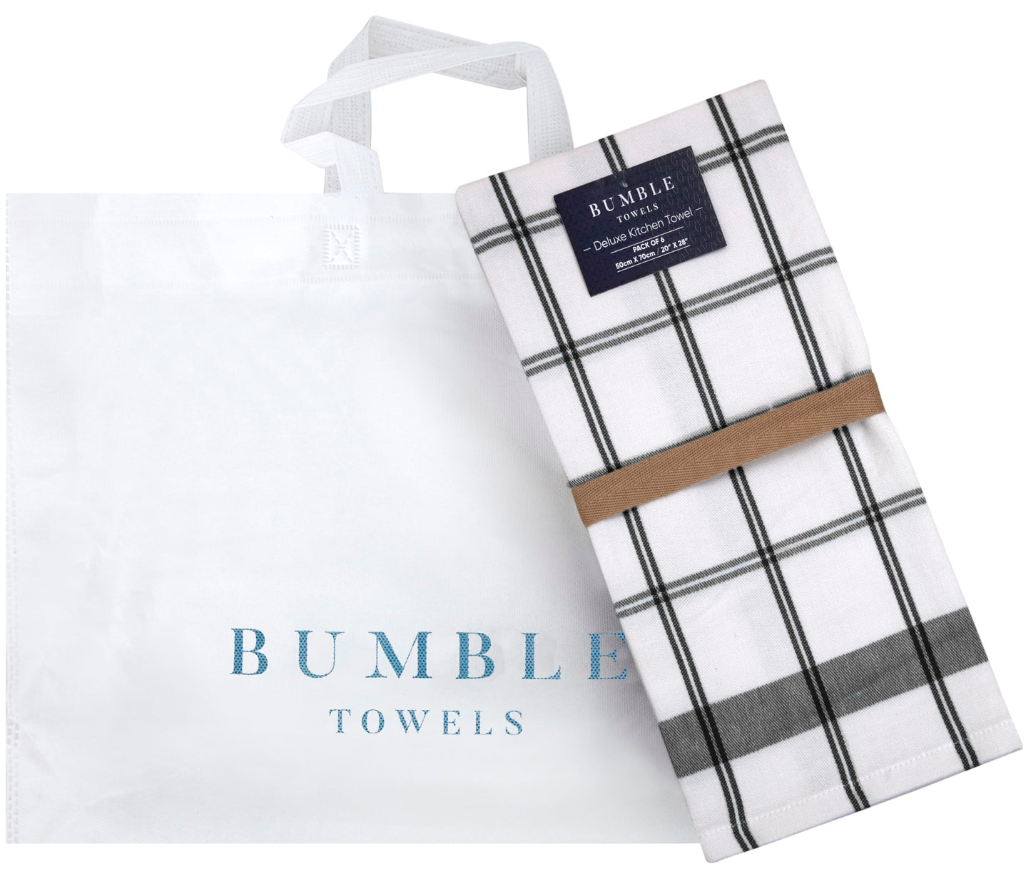 Premium Tea Towels (20”x 28”/ 50 x 70 cm, 6 Pack) – Large Cotton Kitchen Tea Towel – Flat & Terry Towel