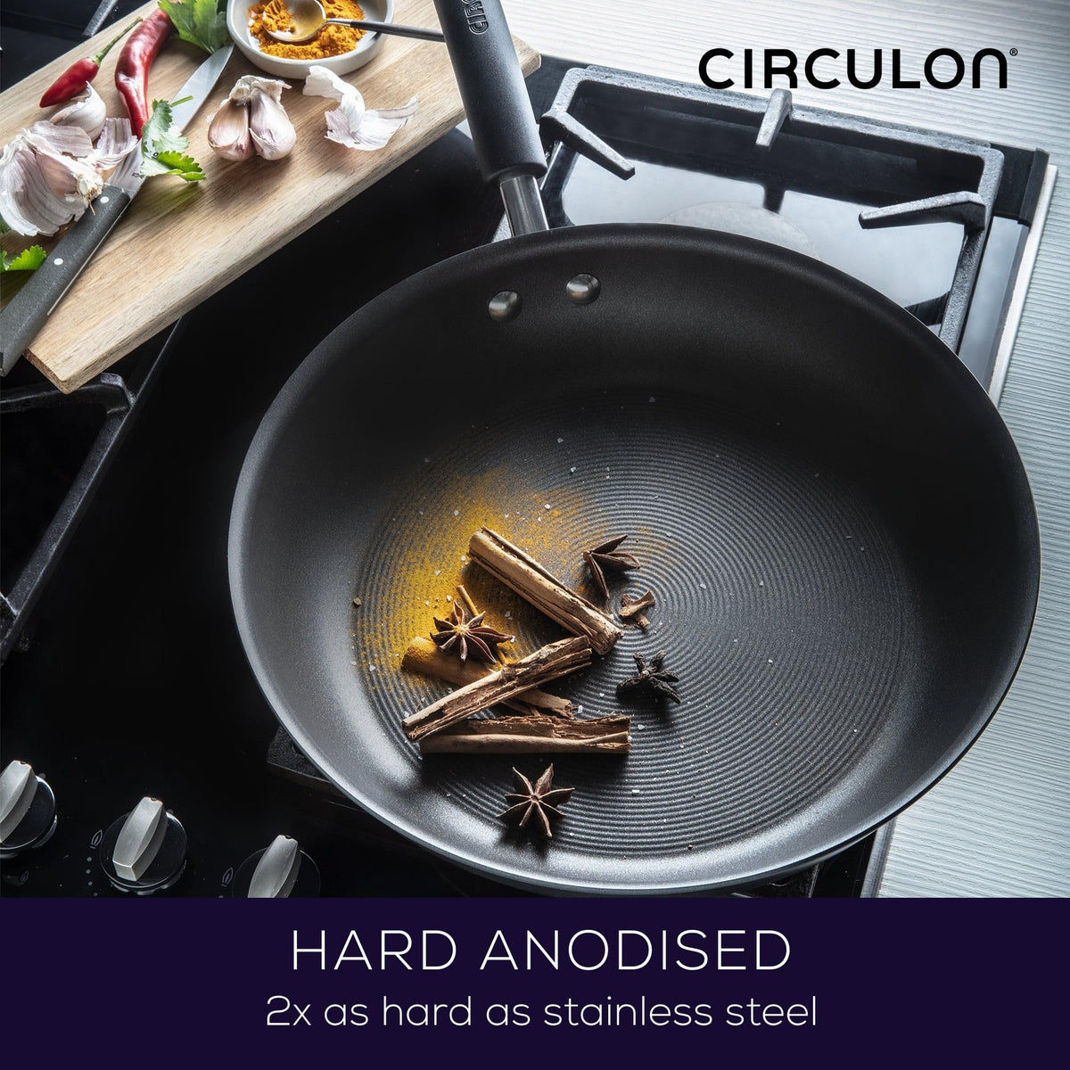 Circulon Total Non Stick Saute Pan with Lid 28cm - Induction Suitable Deep Saute Pan with Toughened Glass Lid, Durable Oven & Dishwasher Safe