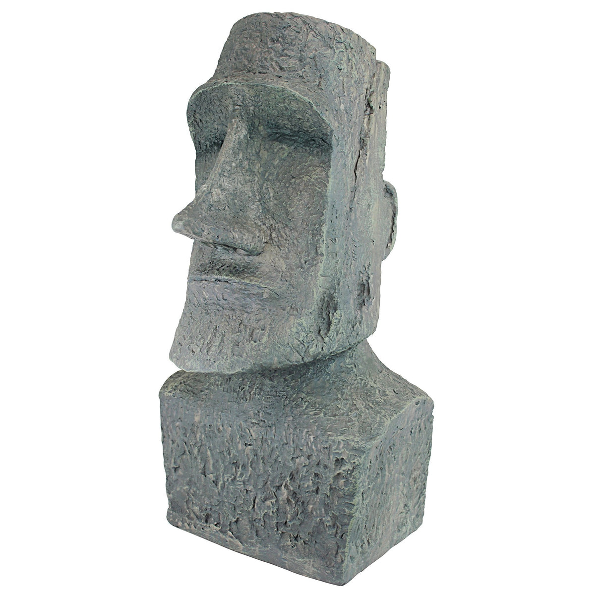Design Toscano Easter Island Ahu Akivi Moai Monolith Garden Statue, Large 61 cm, Polyresin, Grey Stone
