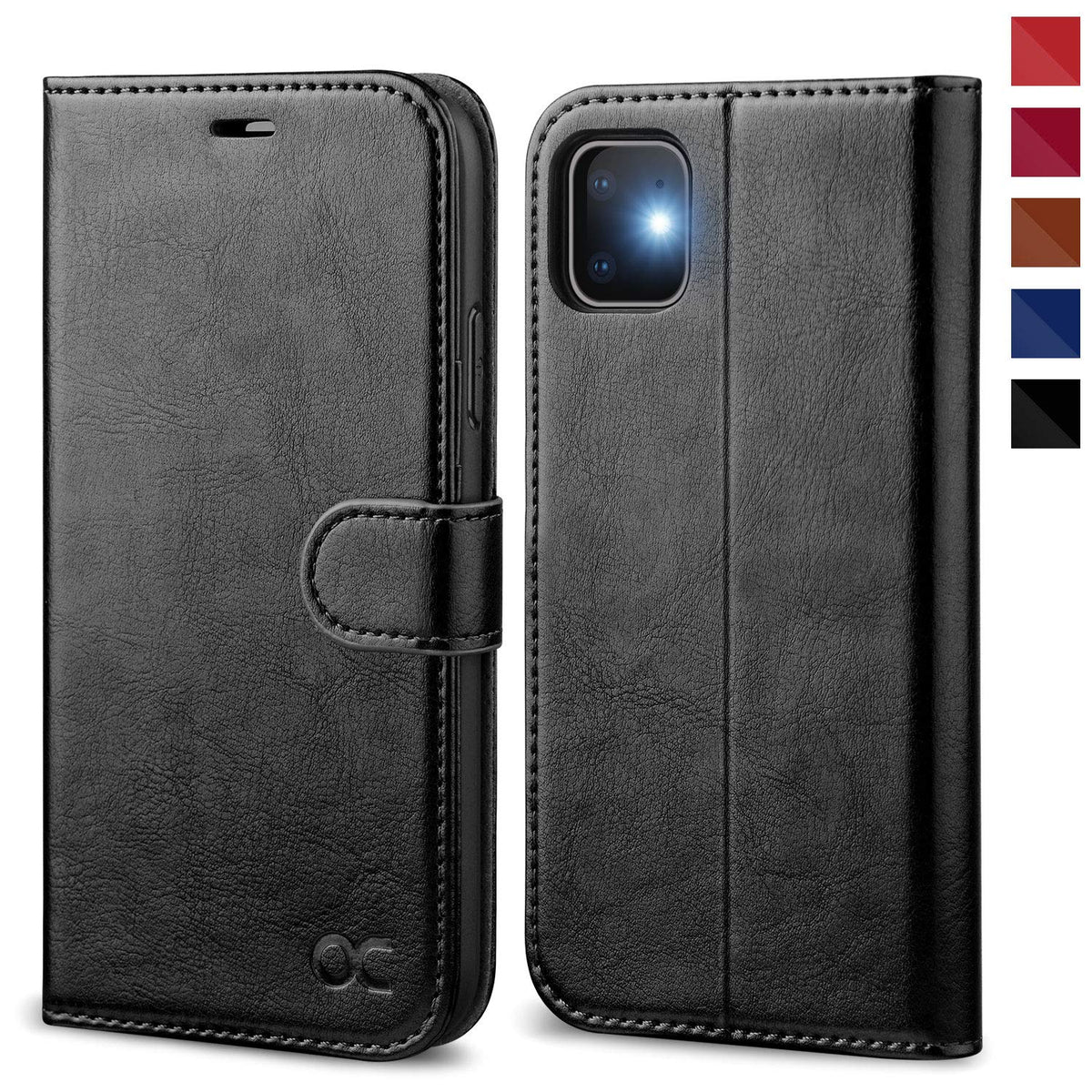 OCASE iPhone 11 Case, Premium PU Leather iPhone 11 case [TPU Inner Shell][Kickstand][Card Holder] Flip Wallet Phone Cover - For the 6.1 inch iPhone 11