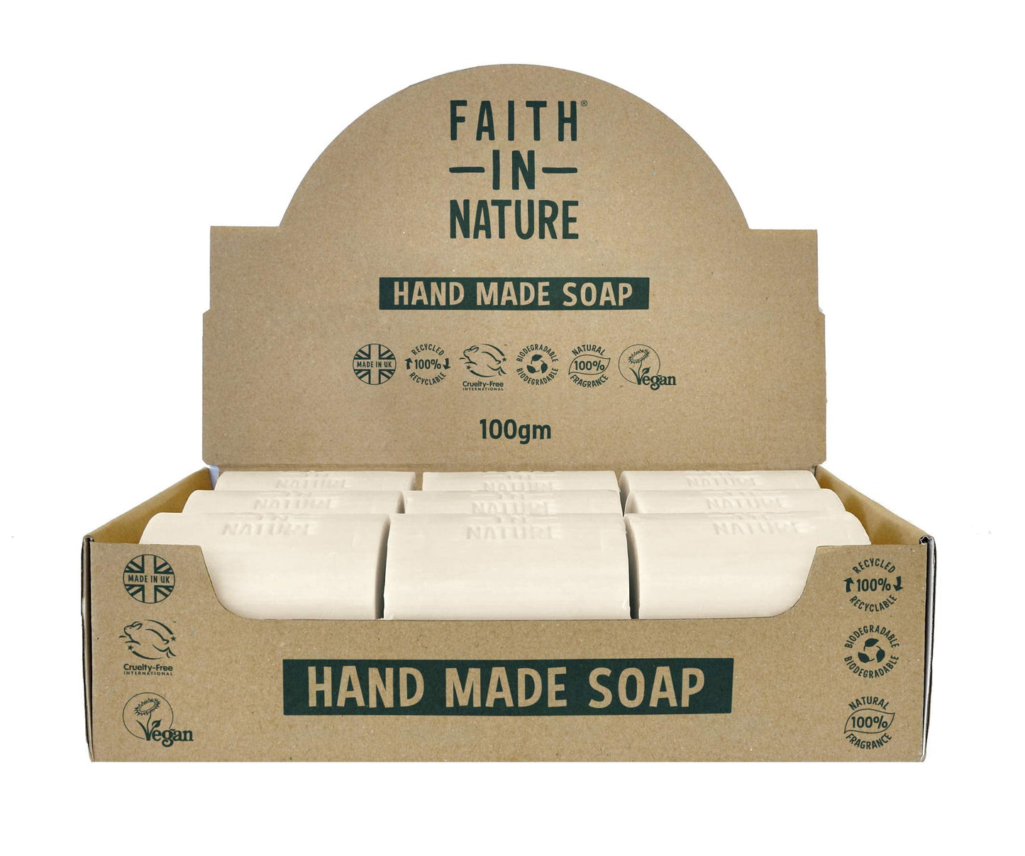 Faith In Nature Natural Tea Tree Hand Soap Bar, Cleansing, Vegan & Cruelty Free, No SLS or Parabens, Multi Box 18 x 100g