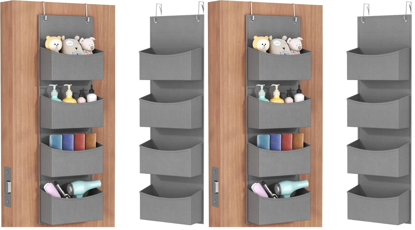 Lifewit Over the Door Organizer, Wardrobe Storage Organiser with Adjustable Metal Hangers, hanging shelves Behind Door for Bedroom, Bathroom, Pantry