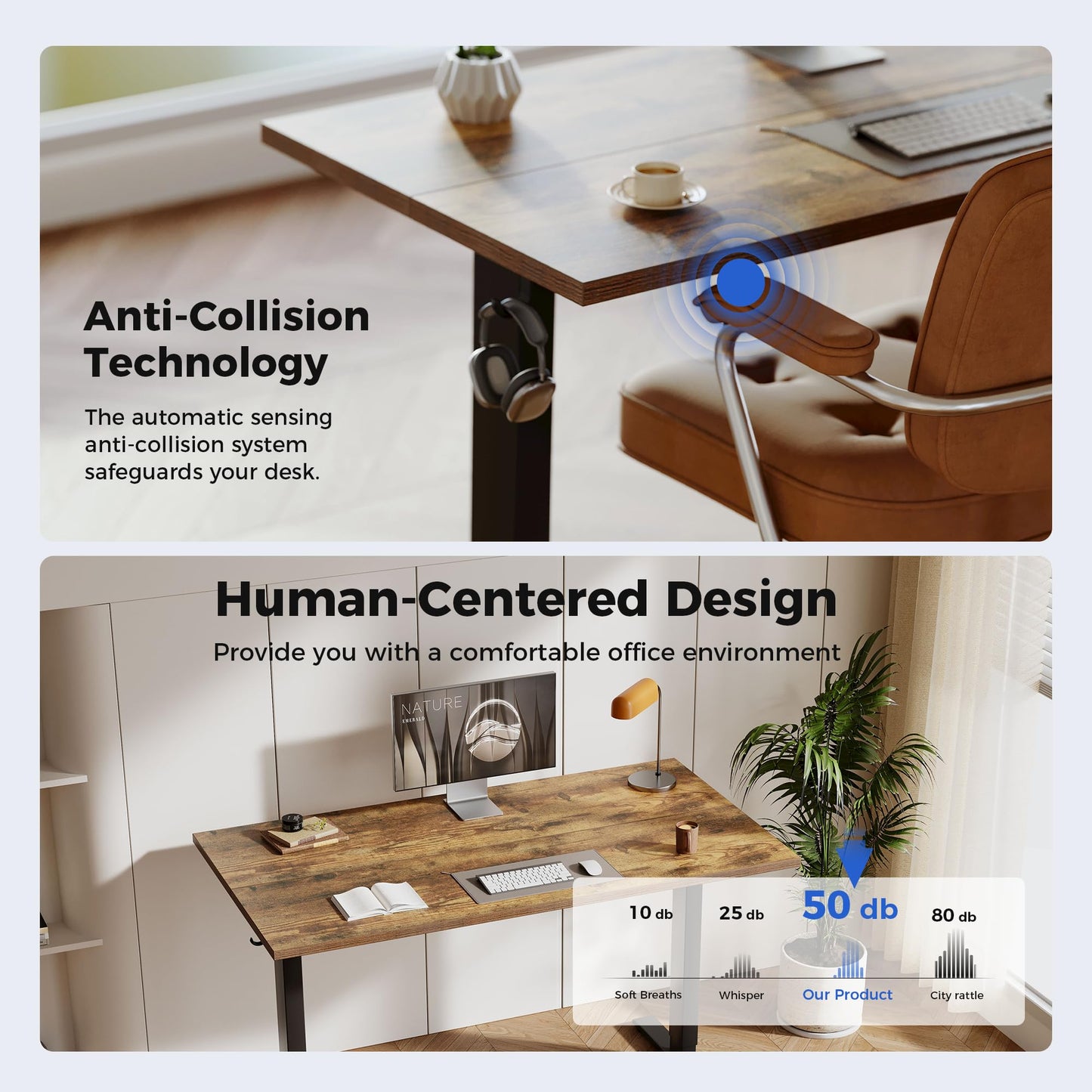 Agilestic Electric Standing Desk, 2 Memory Buttons, 130x60cm
