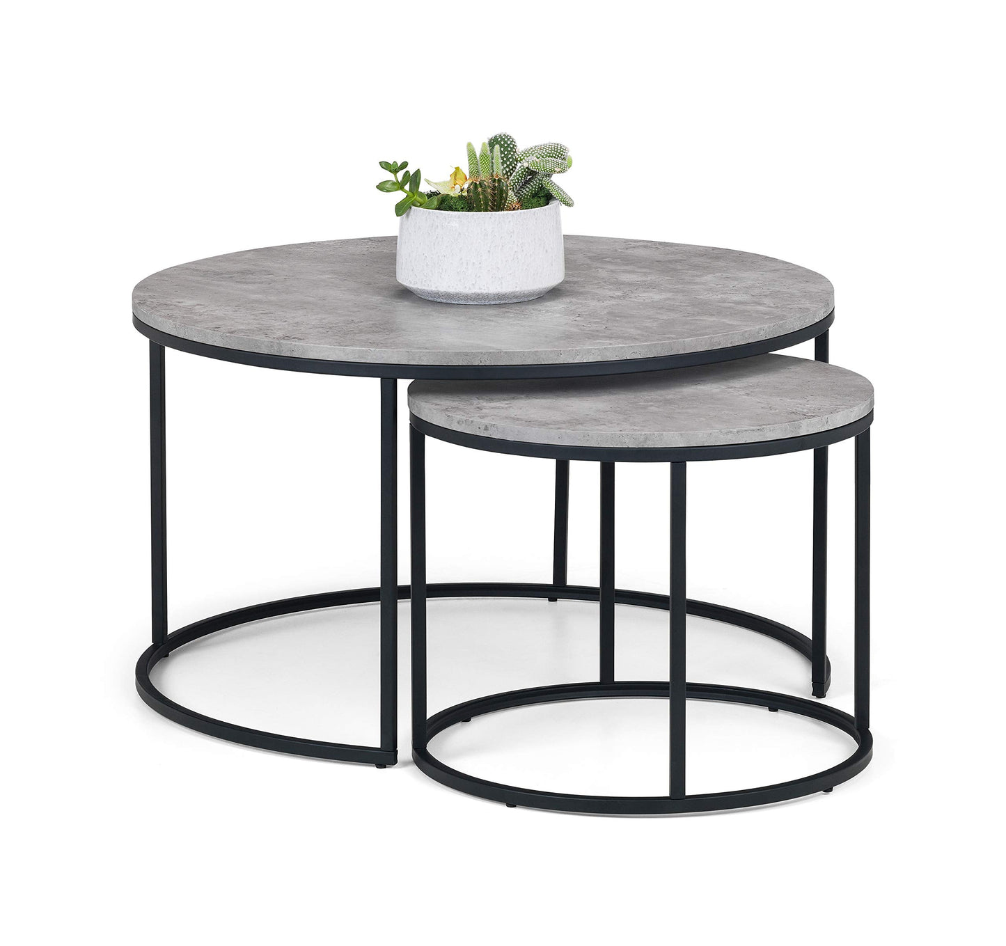 Julian Bowen Staten Nesting Coffee Tables, Concrete Effect - H55 x W40cm
