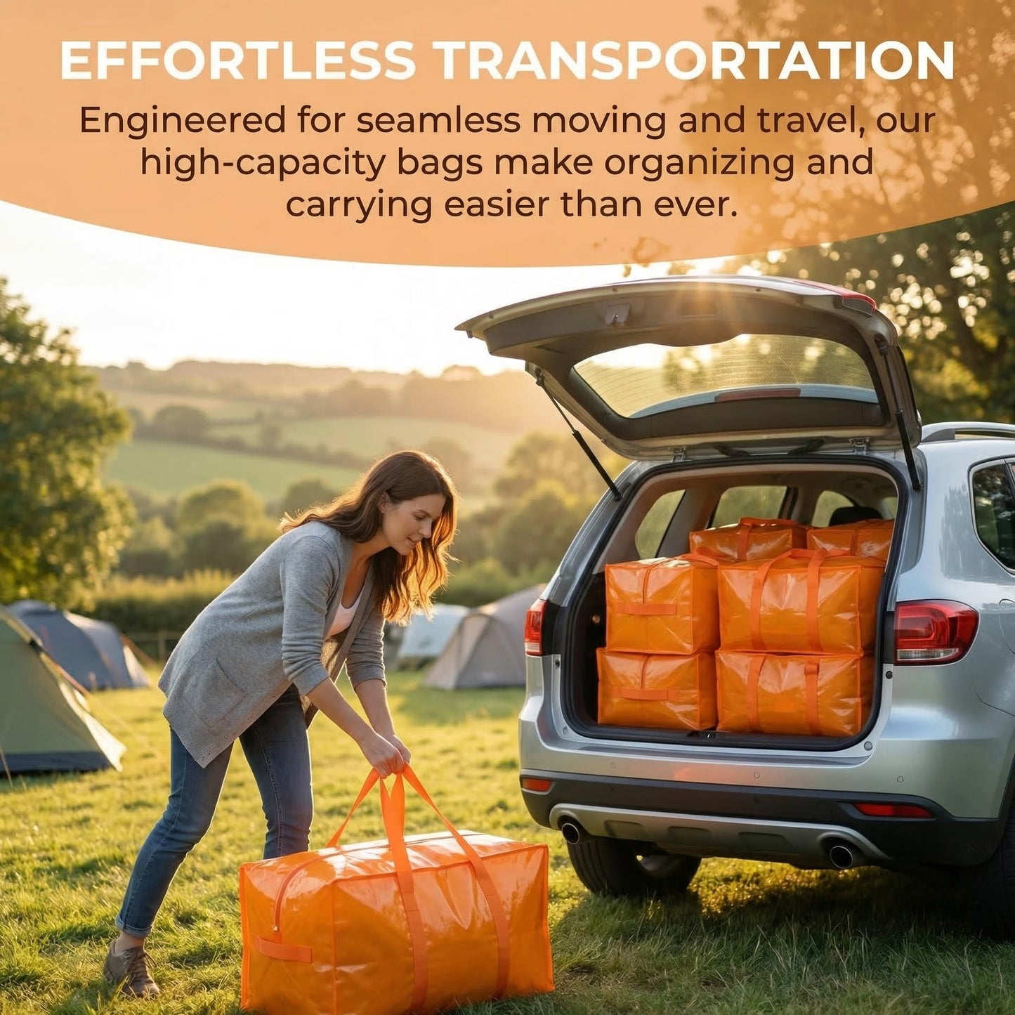Zandrix 90L Cloths Storage Bags with Zips Waterproof Reusable - 6 Pack