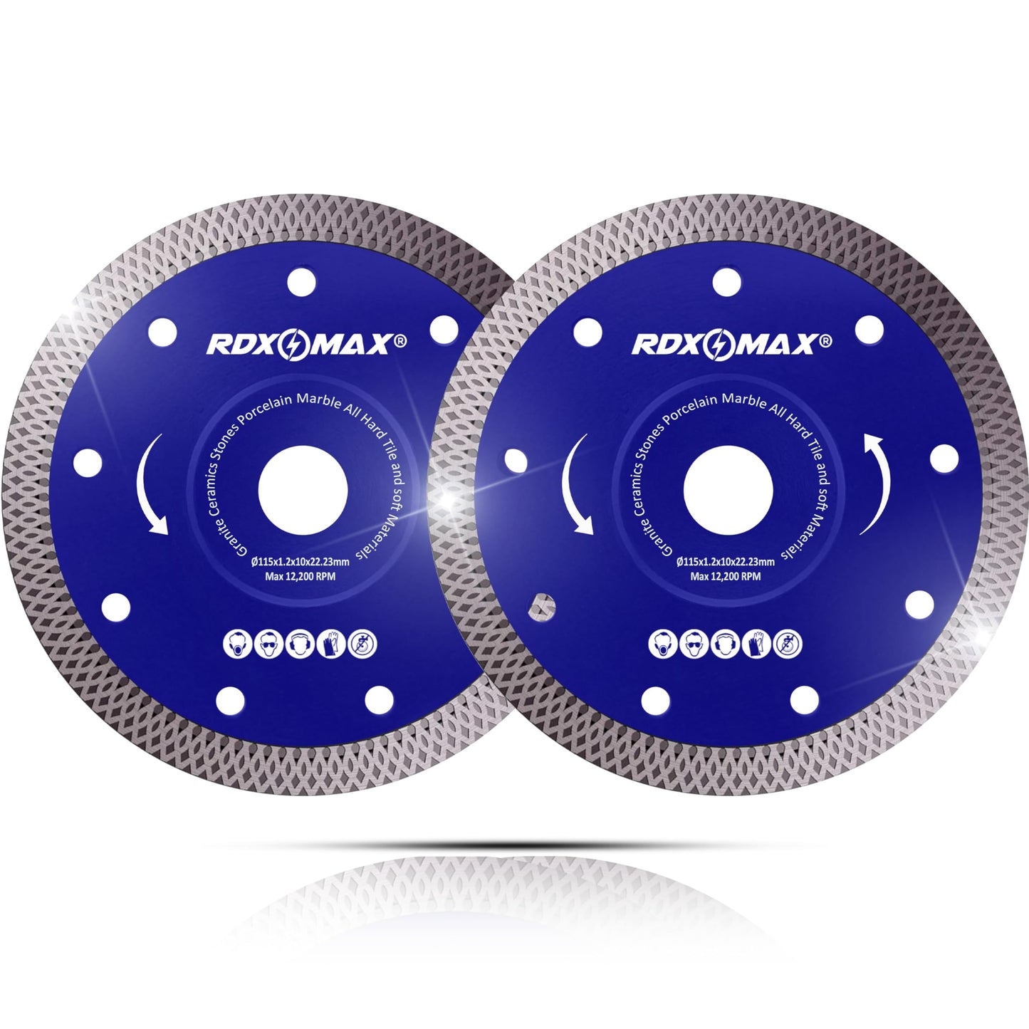 RDXMAX ? 115mm Diamond Cutting Discs for Angle Grinder - Super Thin, Fast & Clean Cut on Porcelain, Granite, Marble, Concrete, Tiles, Stones, Bricks &