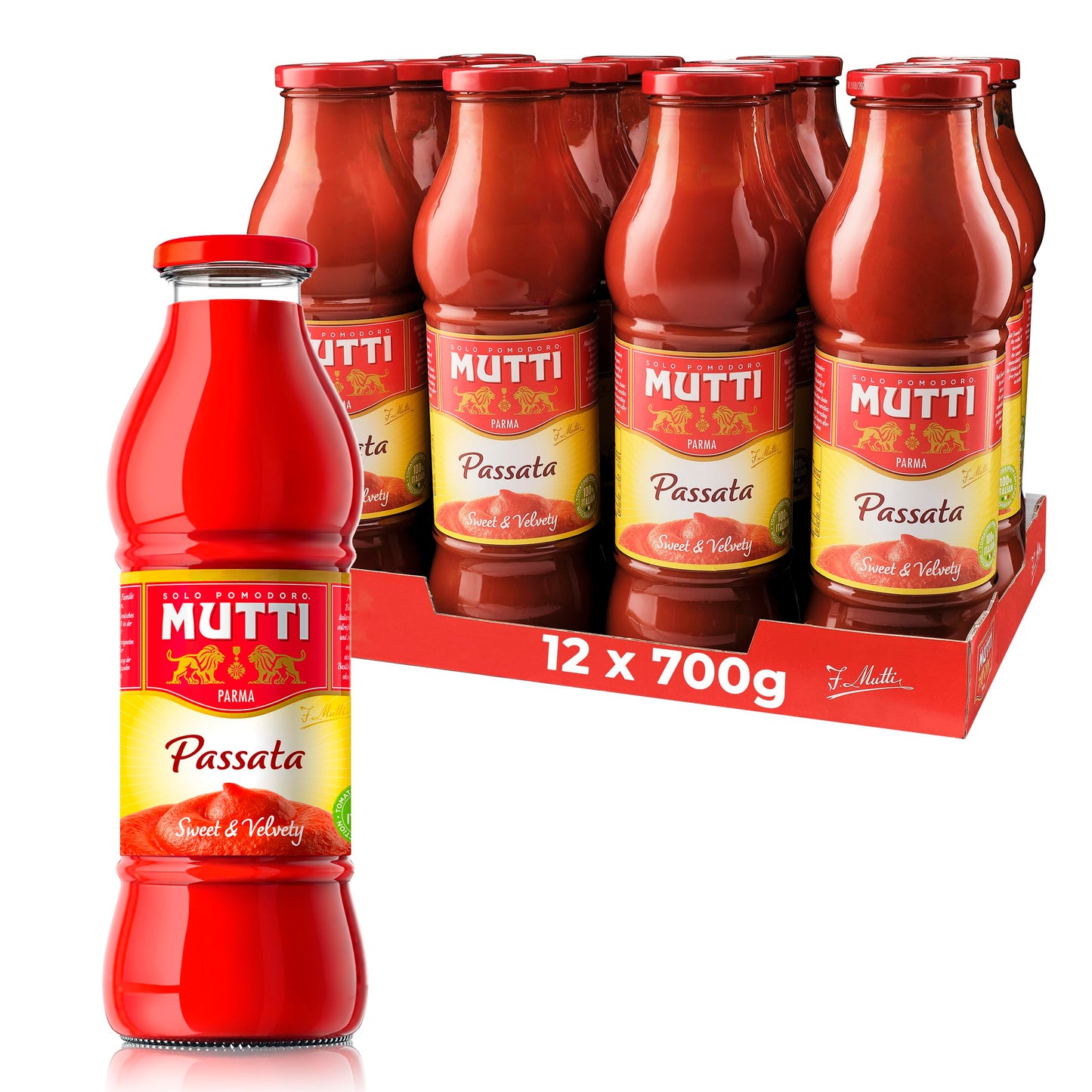 Mutti ? Passata, Sieved Tomatoes, 700g, (Pack of 12)