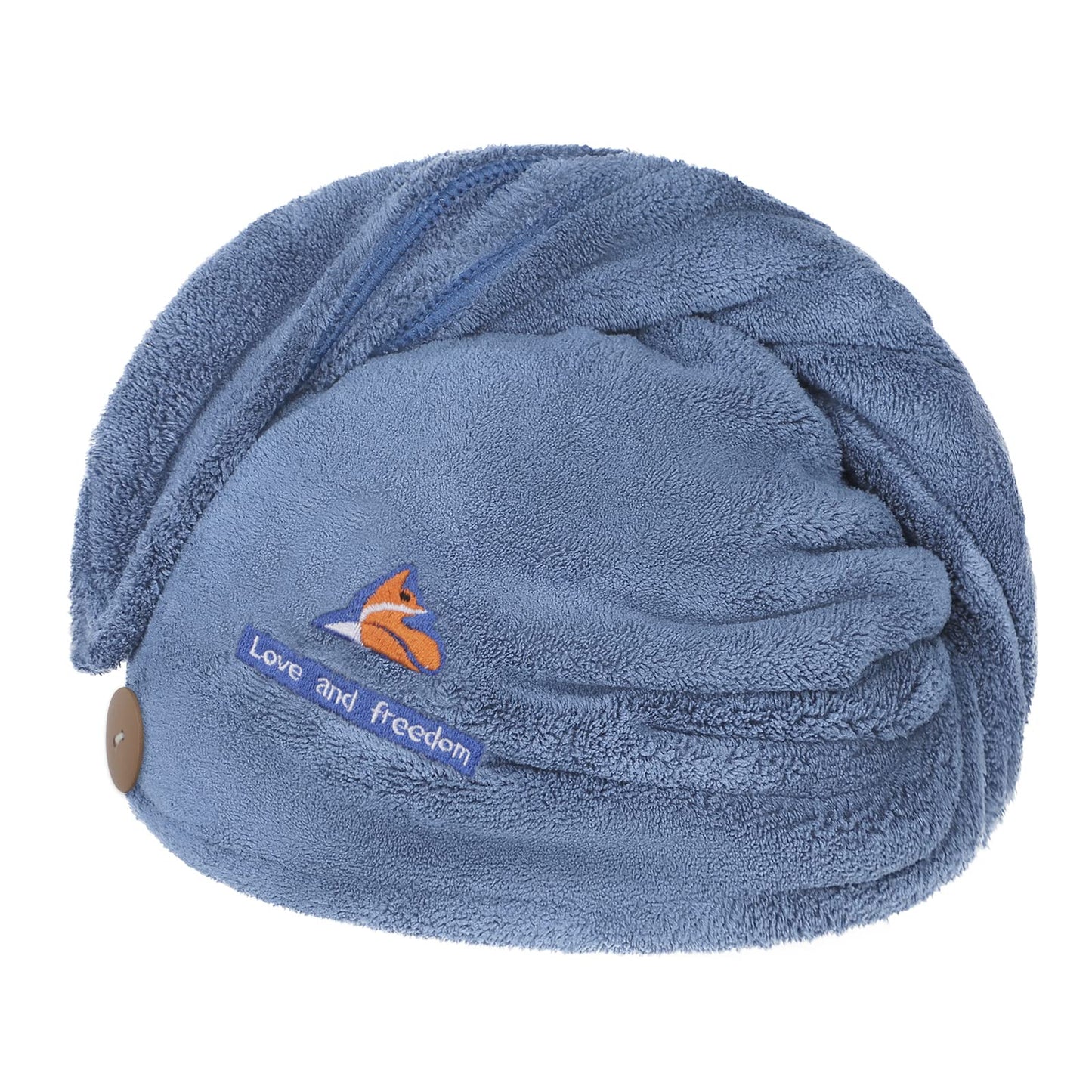 Qchomee Super Absorbent Hair Drying Towels Wrap Women Girls Microfiber Dry Hair Hat Towel Turban with Button Design Quick Drying Lady Bath Head Wrap
