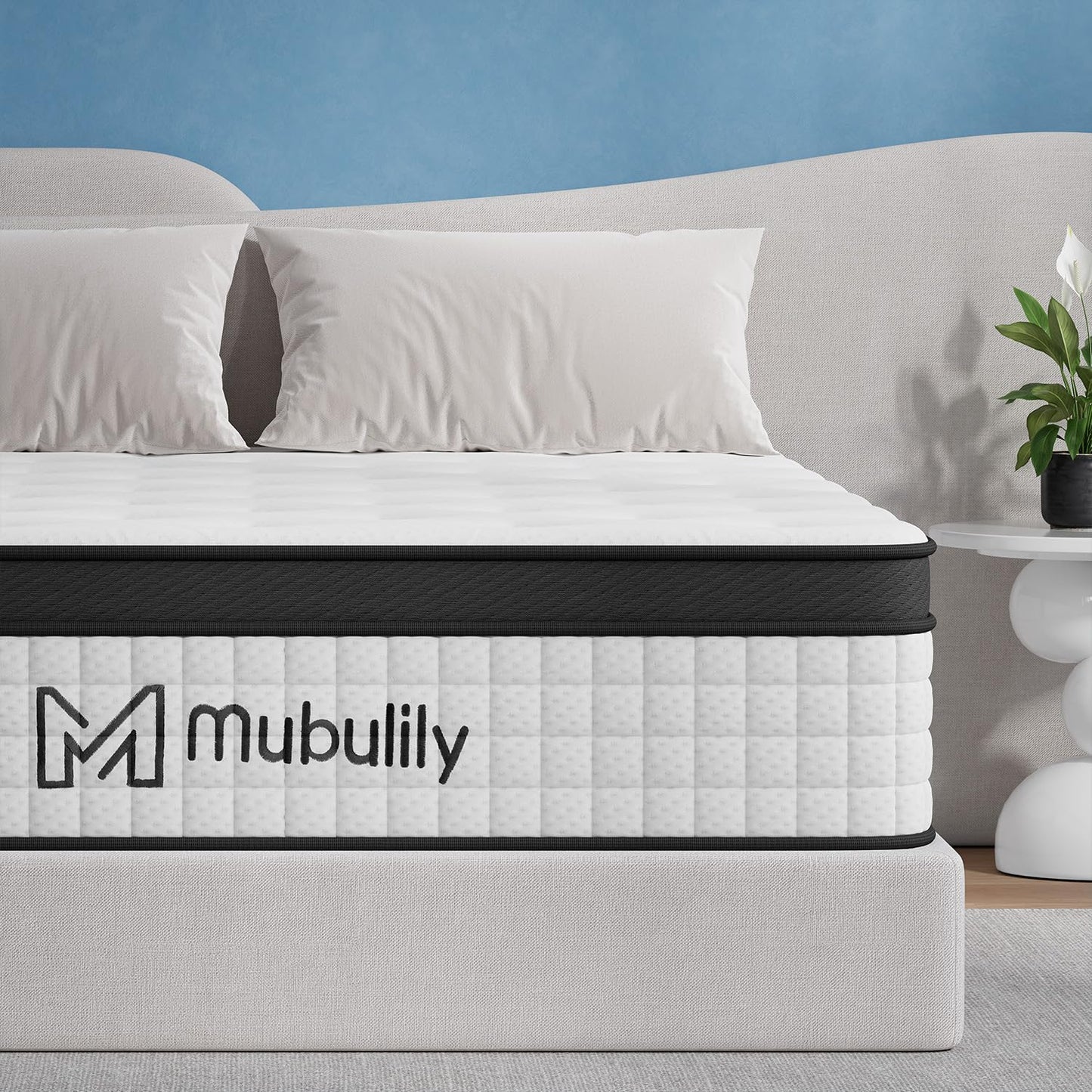Double Mattress 4ft 6 25cm Memory Foam & Pocketed Spring Hybrid Mattress Medium Firm 7-Zone 9-Layer Breathable Double Bed Mattress with 450lbs Weight