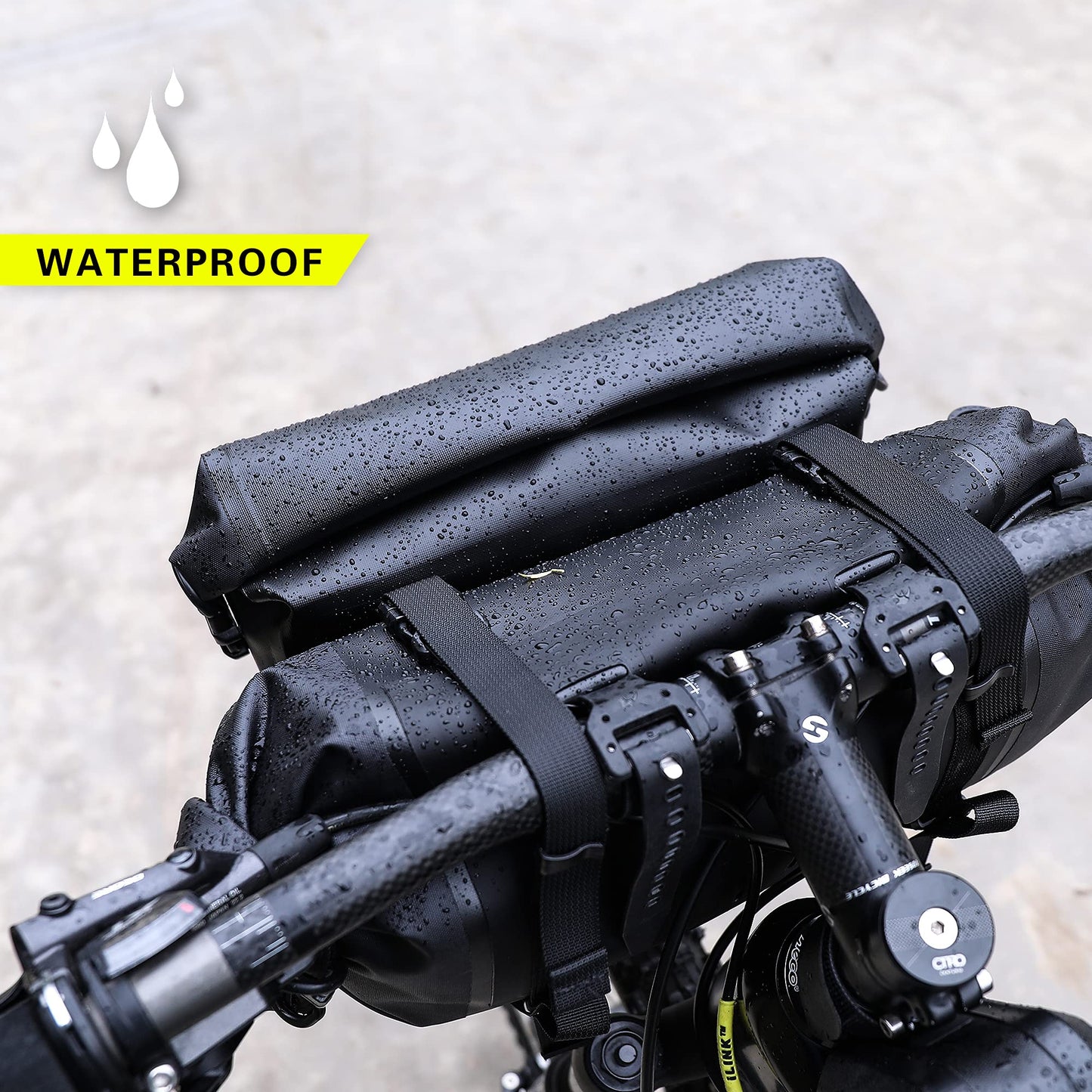 Rhinowalk 2PC Bike Handlebar Set - Waterproof Bicycle Front Tube Bag, Large Capacity Storage, Shoulder Bag