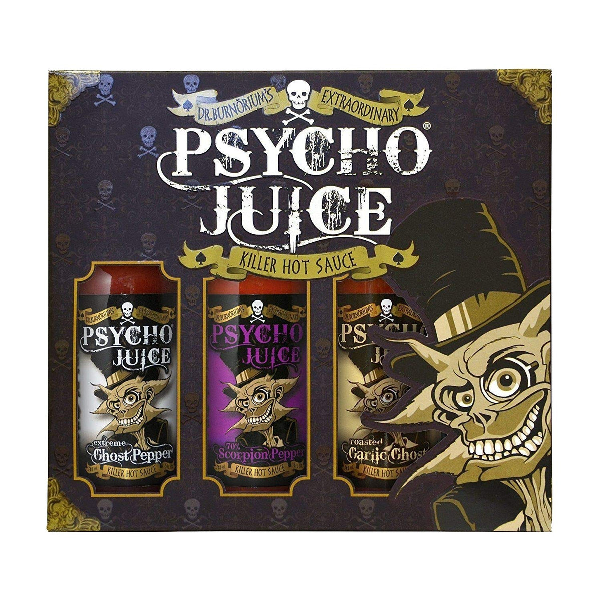 Psycho Juice Gift Set Ghost Pepper Collection Pack Of 3 Hot Sauces : Extreme Collection