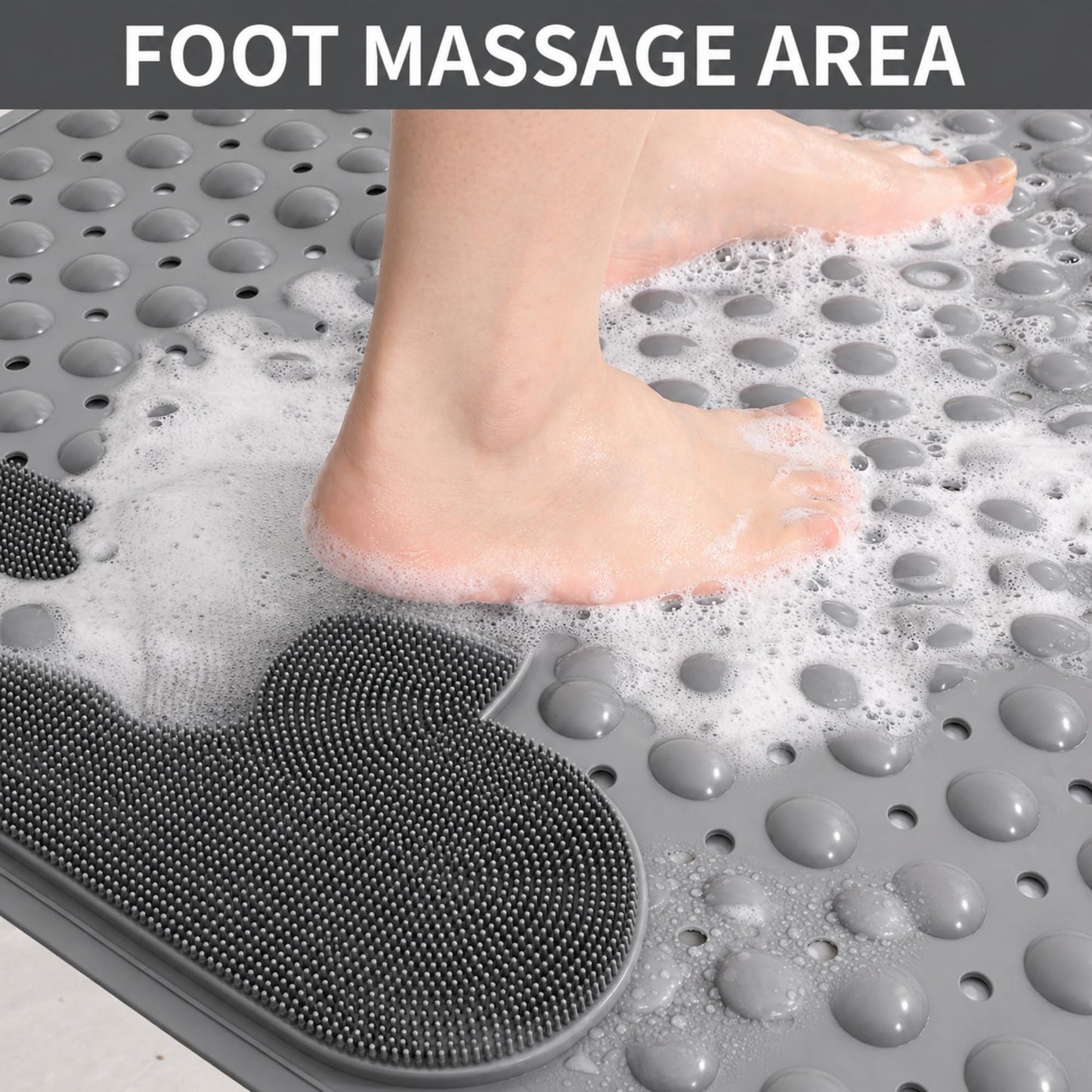 Venuso Shower Mat Non Slip Anti Mould, 70 * 40 cm Non Slip Bath Mat with Foot Massage Area