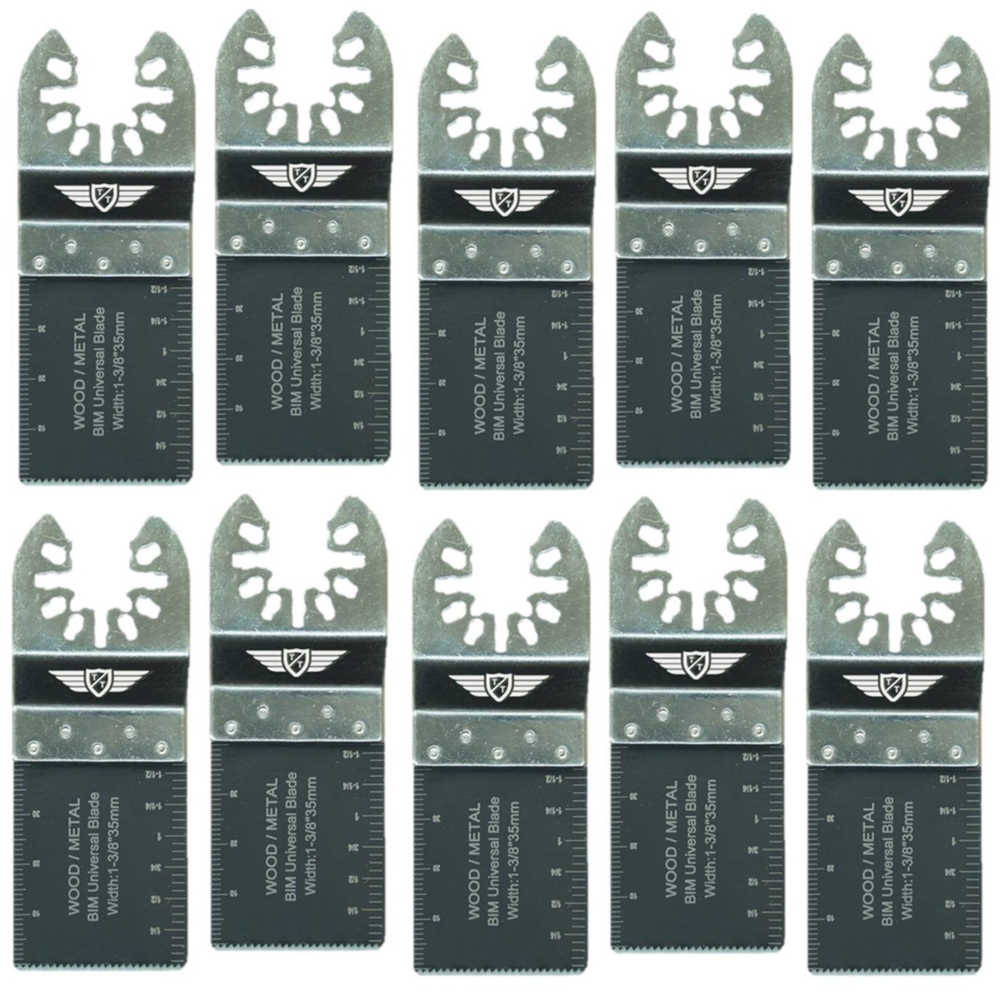 10 x 35mm TopsTools FA35B_10 Fast Fit Metal Cutting Blades Compatible with Dewalt Stanley Black and Decker Bosch Fein (Non-StarLock) Makita Milwaukee