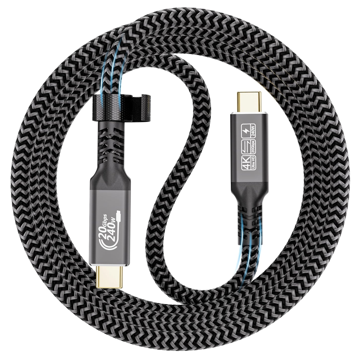 CAKOBLE 240W USB C to USB C Cable 2m,20 Gbps USB C 3.2 Gen 2 PD3.1 48V/5A Type C Charging Cable Fast Charging,4K/5K@60Hz USB C Video Cable For i-Phone