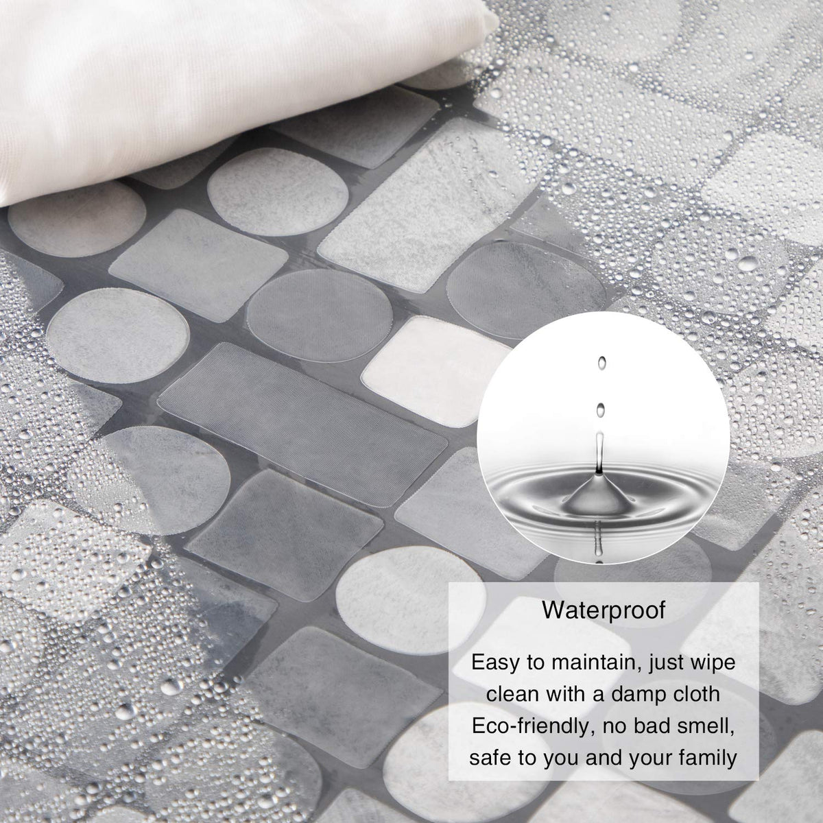 WELTRXE Shower Curtain Mould Proof Resistant, Waterproof Shower Curtains Liner, Heavy Duty EVA Bathtub Curtain with Magnets and Hooks, Weighted Hem