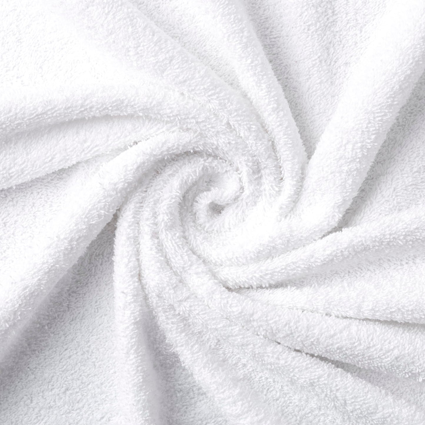Todocama - Set of 8 Bath Towels 100% Cotton (550 GSM) Extra Soft, High Absorbent and Quick Drying, 2 Bath Towels, 2 Hand and 4 Face Towels (White)
