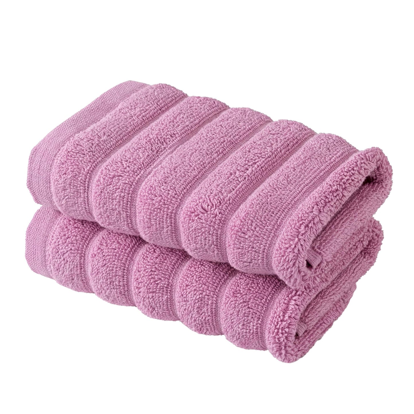 BERIBO Cloud Turkish Towel Set 100% Cotton 620gsm (Lavender Fog, 2 Face Flannels)